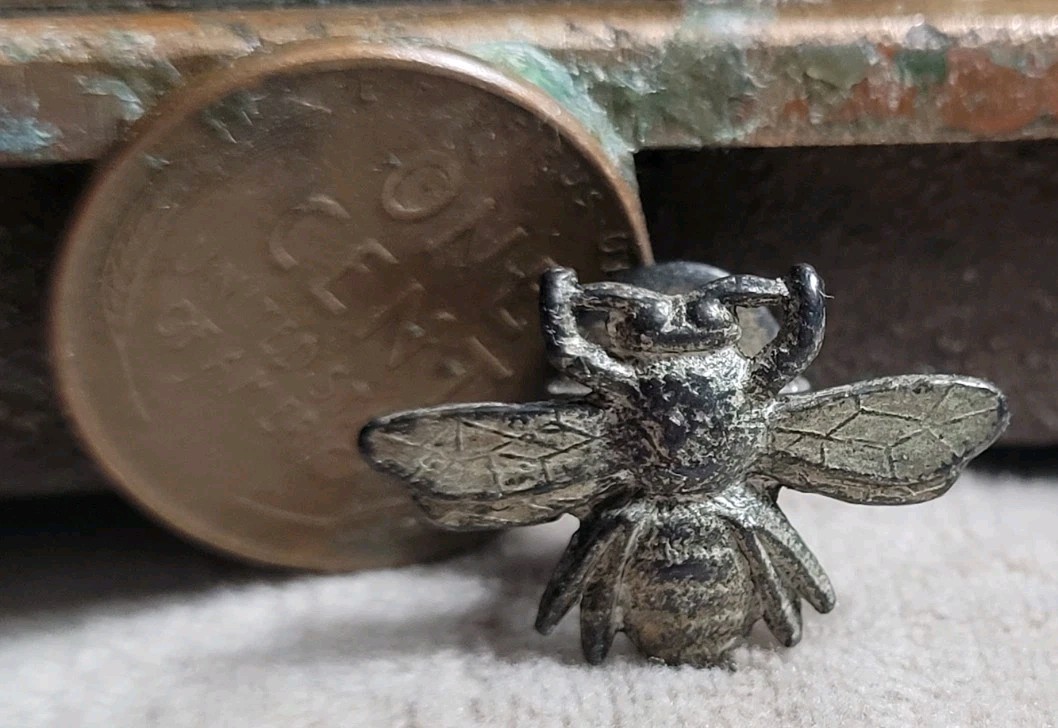 Vintage Metal Collar Shirt Stud INSECT BEE FLY jewelry