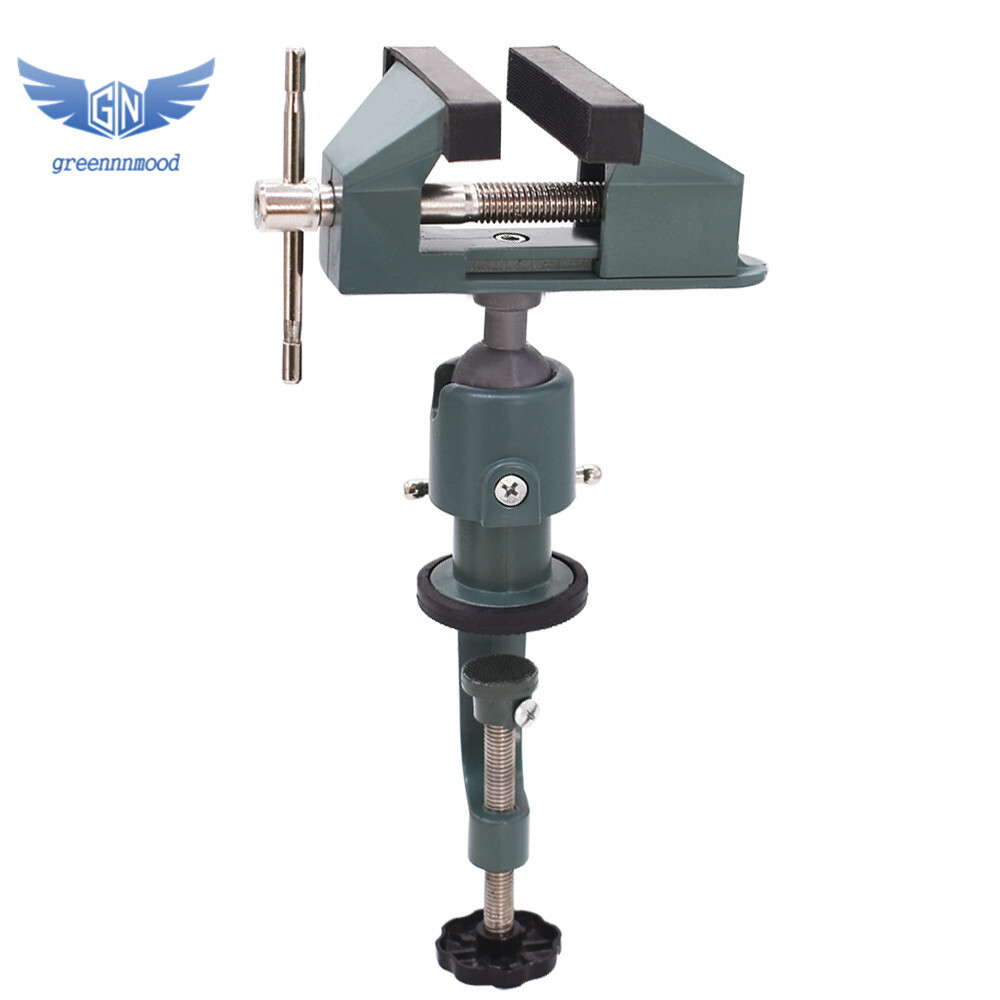 Universal Table Vise 3" Aluminum Swivel 360° Rotating for Holding Small Parts