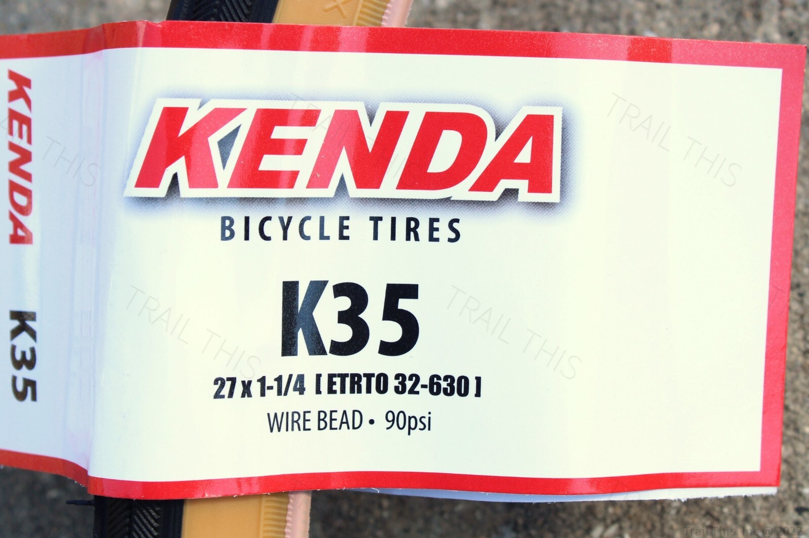 Two (2) Pack Kenda K35 Gumwall 27 x 1-1/4" Road Bicycle Tires Wire Bead (1-Pair)