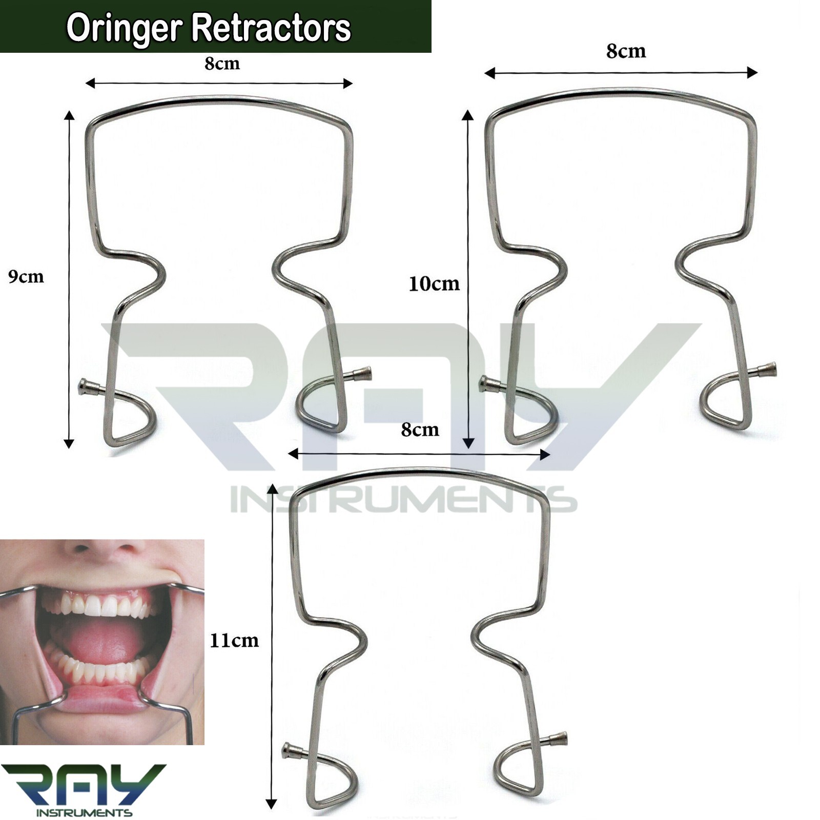 Surgical Oringer Self Retaining Lip & Cheek Retractor Dental Mouth Opener Wire