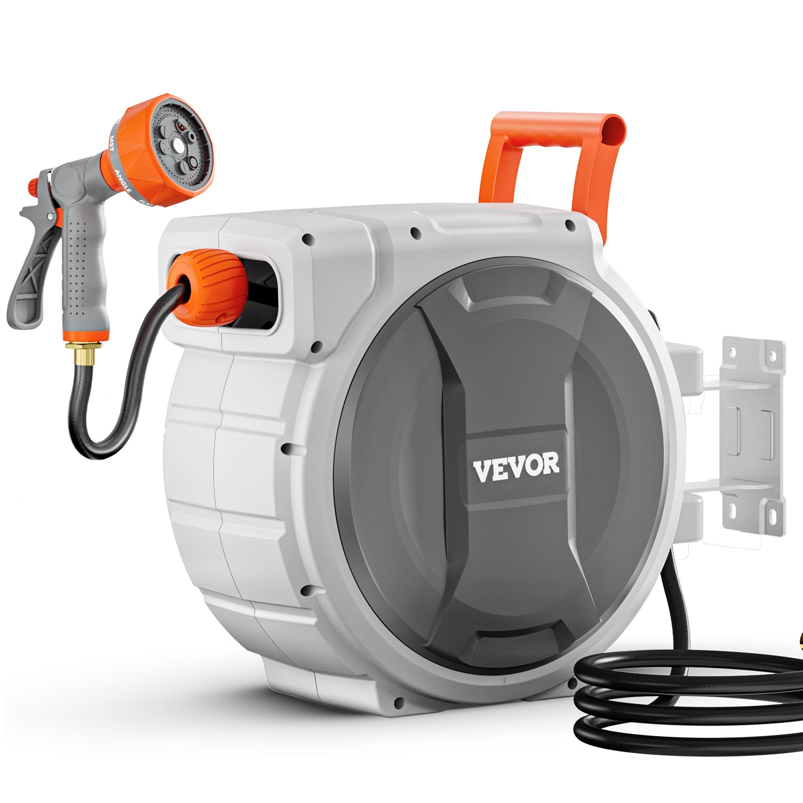 VEVOR Retractable Garden Hose Reel 5/8 in x 100 ft Wall Mounted