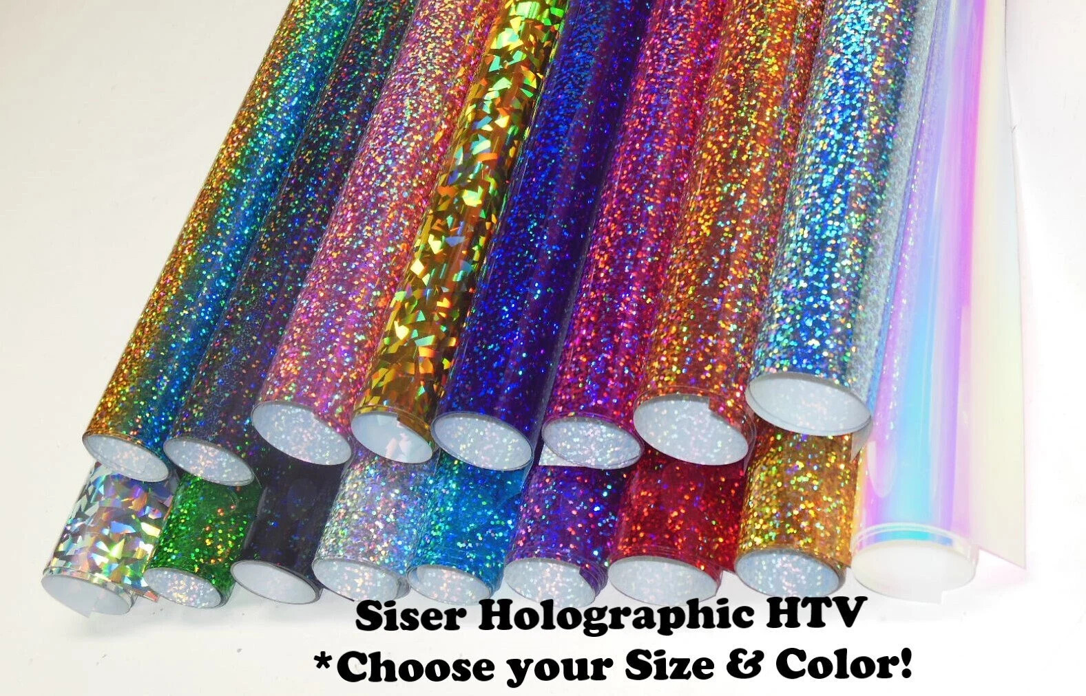SISER Holographic HTV Glitter Iron On Heat Transfer Vinyl  12"x20" CLOSEOUT SALE