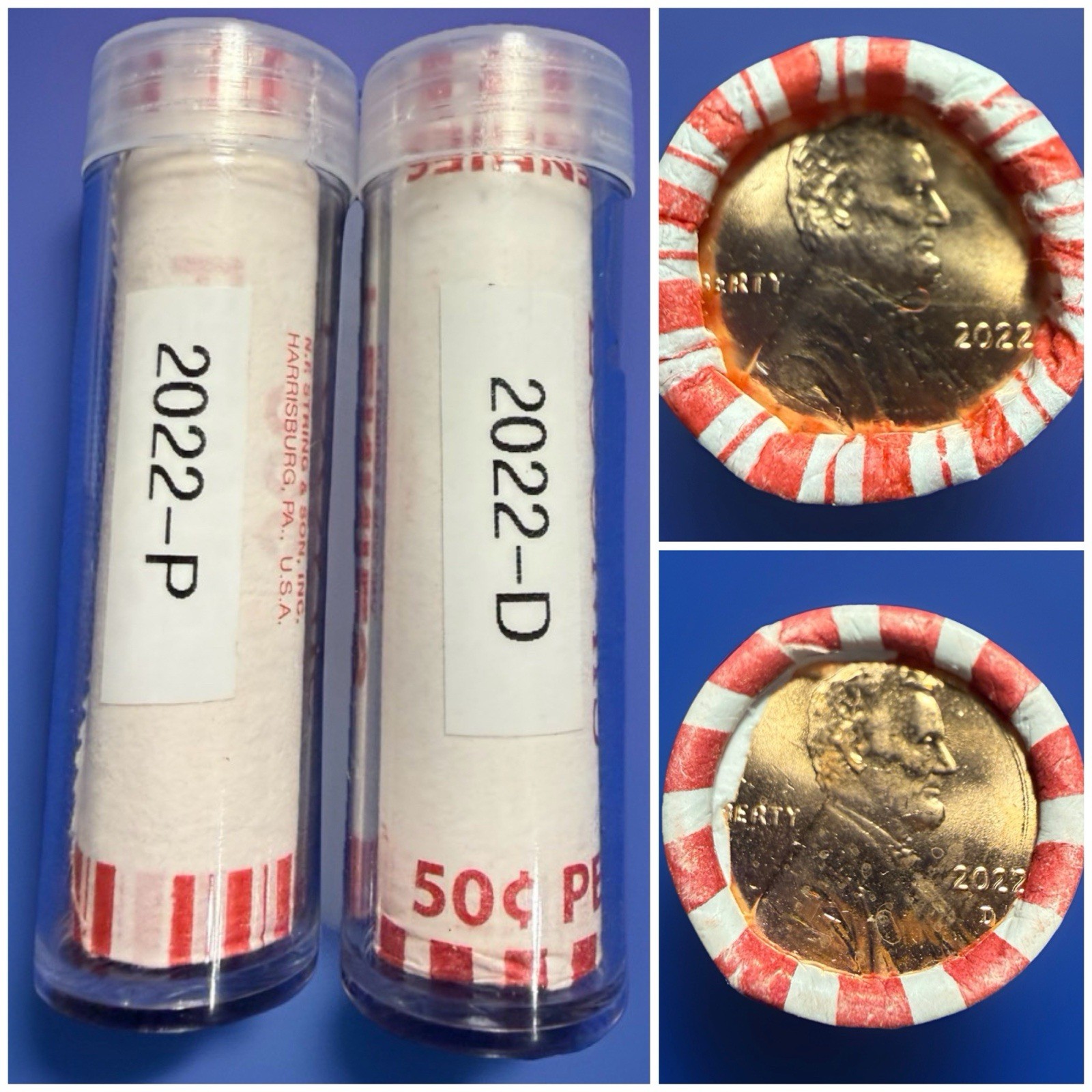 2022-P&D Lincoln Shield Cent Rolls. Free 2025-P&D Coins w/Purchase!🎁