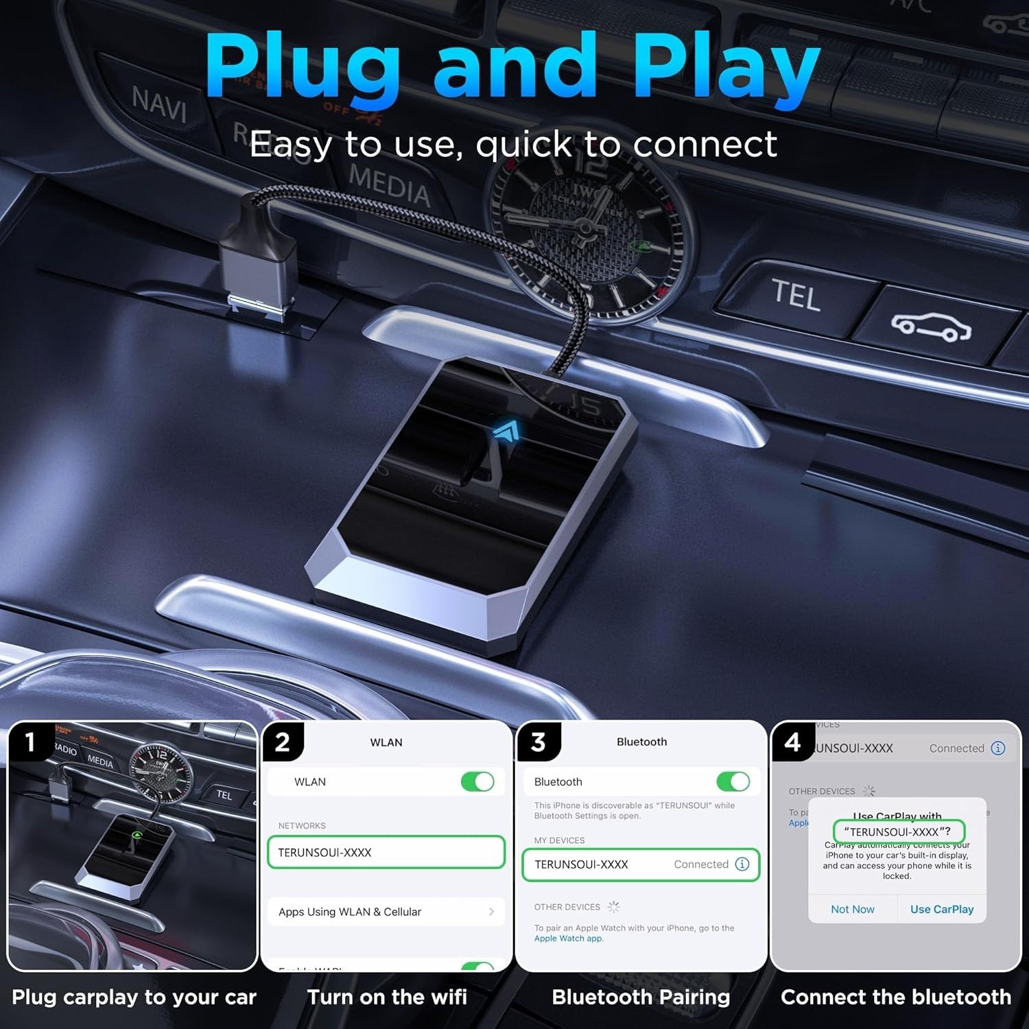Android Auto Wired to Wireless Adapter Converter Instant Connection Android 10+