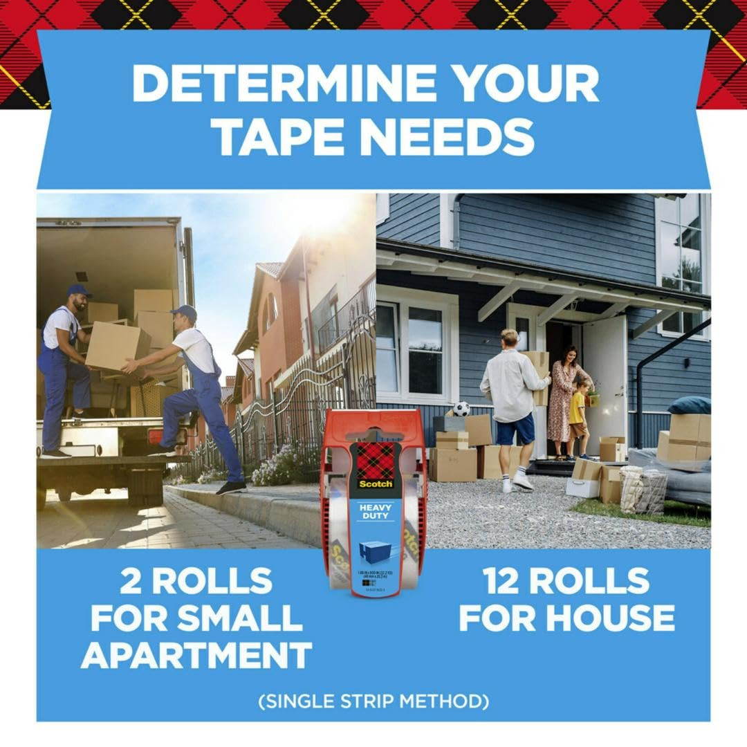 Heavy Duty Shipping and Moving Packing Tape, Clear, Packing and Moving Supplies,