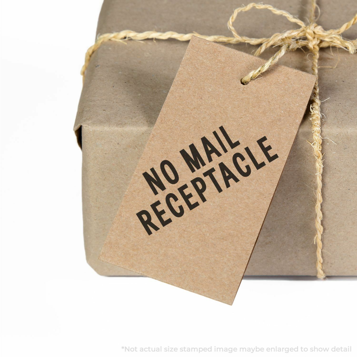 No Mail Receptacle Rubber Stamp Size 1/2" Tall x 1-1/2" Wide