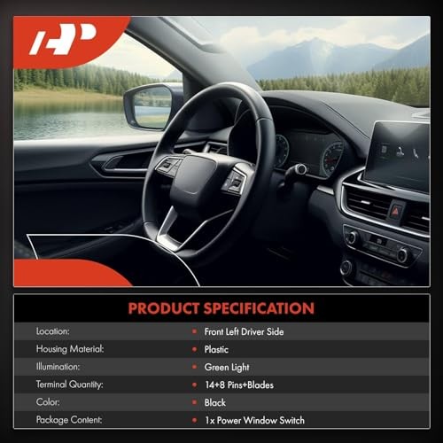 Front Left Master Power Window Switch - Compatible with 2006-2011 Honda Civic