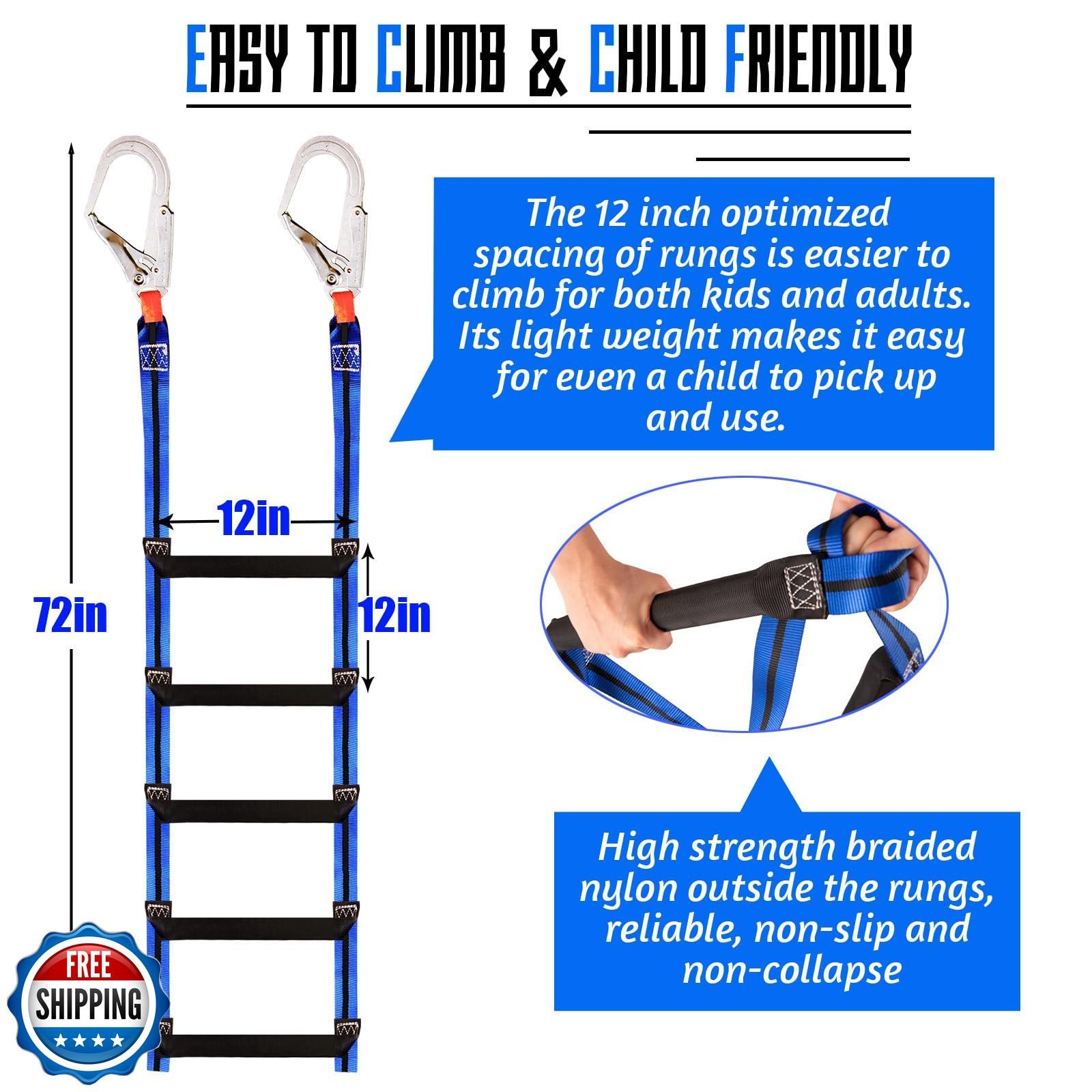 Dovacs Boat Ladder with 2 Heavy Duty Hooks,5 Step Boat Ladder for