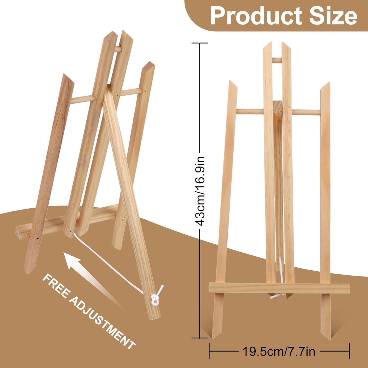2PCS 17 Inch Desktop Easel, Party Easel, Wooden Easel - Versatile Tabletop Art D