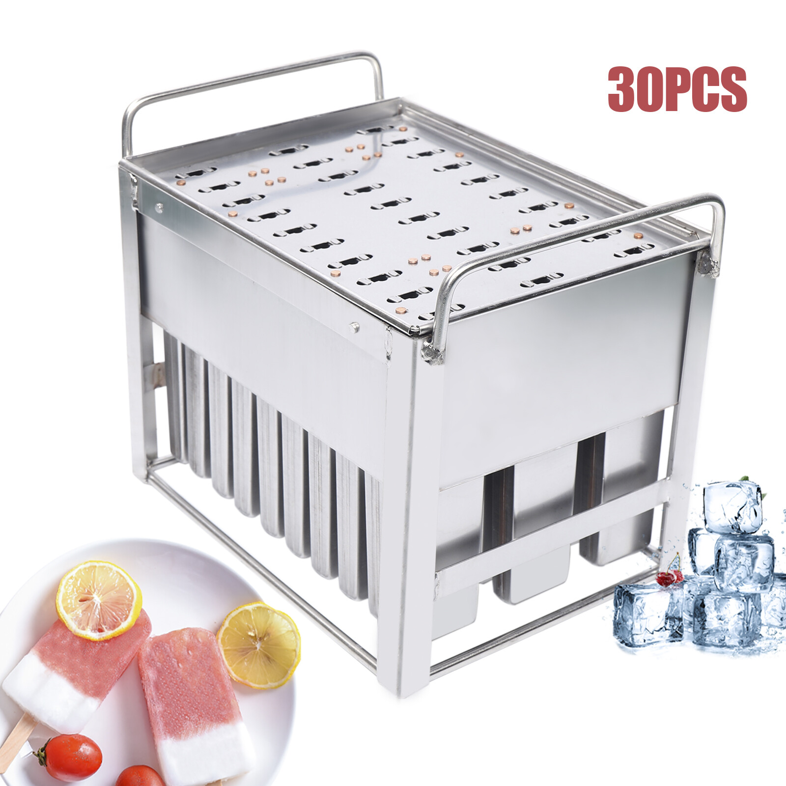 Ice Cream Sticks Mold Stainless Steel Ice Lolly Holder Ice Pop Mold For 30PCS