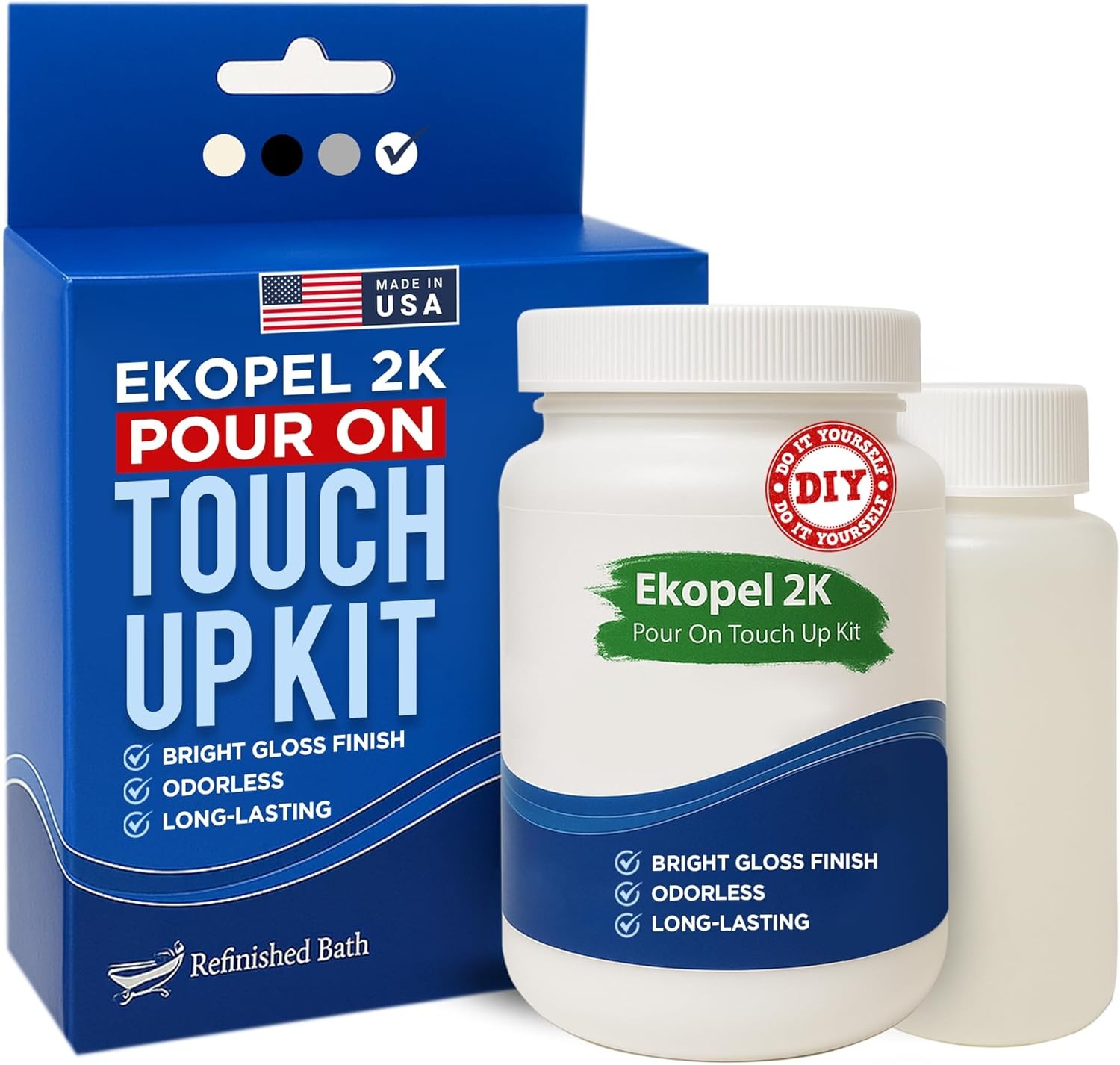 Ekopel Bathtub Refinishing Kit - Made in The USA - Odorless Tub Tile Reglazing