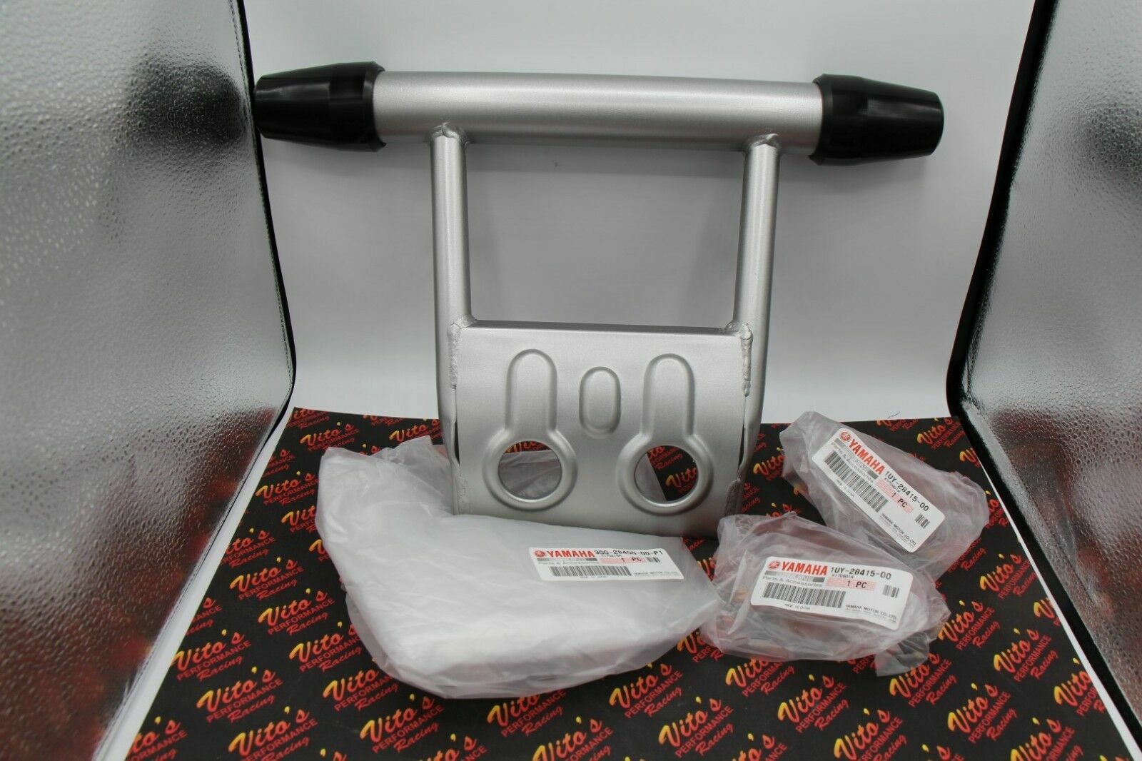 NEW OEM factory Banshee 1987-2006 front bumper guard + rubber end caps SILVER