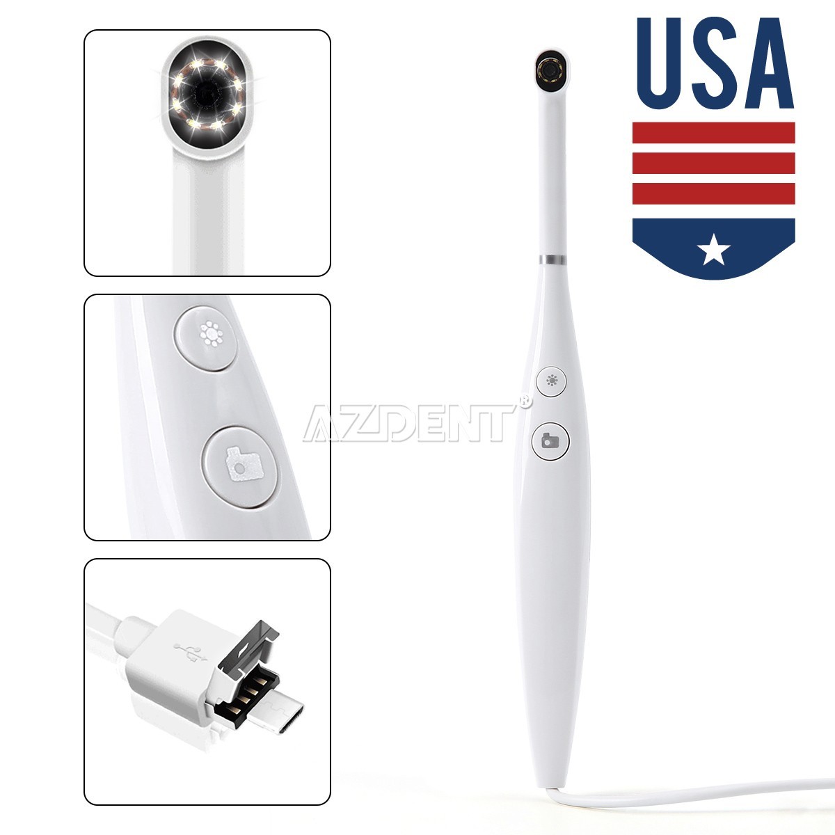 Dental Intraoral Camera USB Digital Imaging Oral HD Camera 8 LED light 3-speed