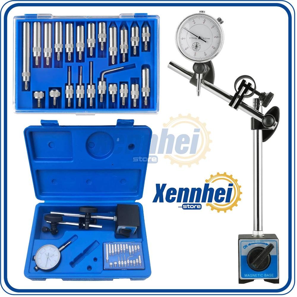 Dial Indicator with Magnetic Base 0.01"Precision Gauge Test Indicator Point Set