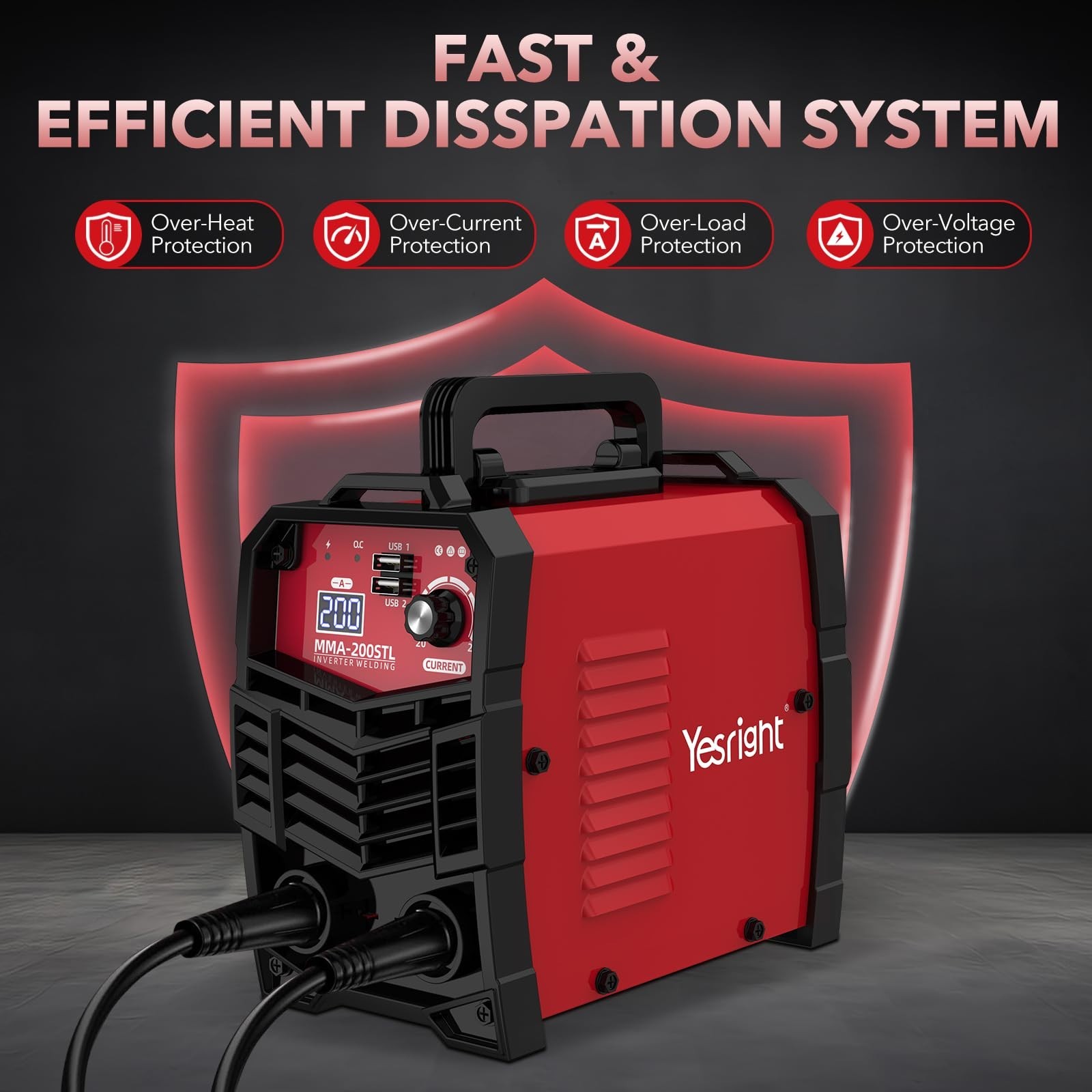 YesRight Portable Stick Welder Kit 200A, 110V IGBT Inverter Machine with Goggles