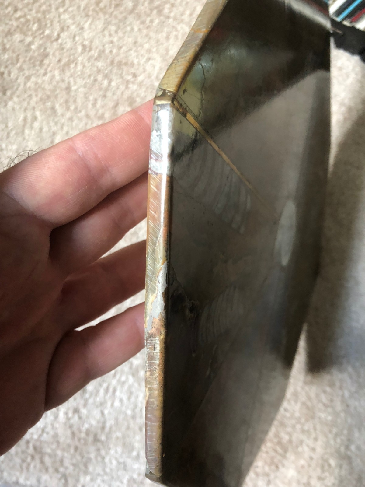 Ammonite Orthoceras Fossil Table Top Tabletop Nightstand 12-1/4" Inlay plate