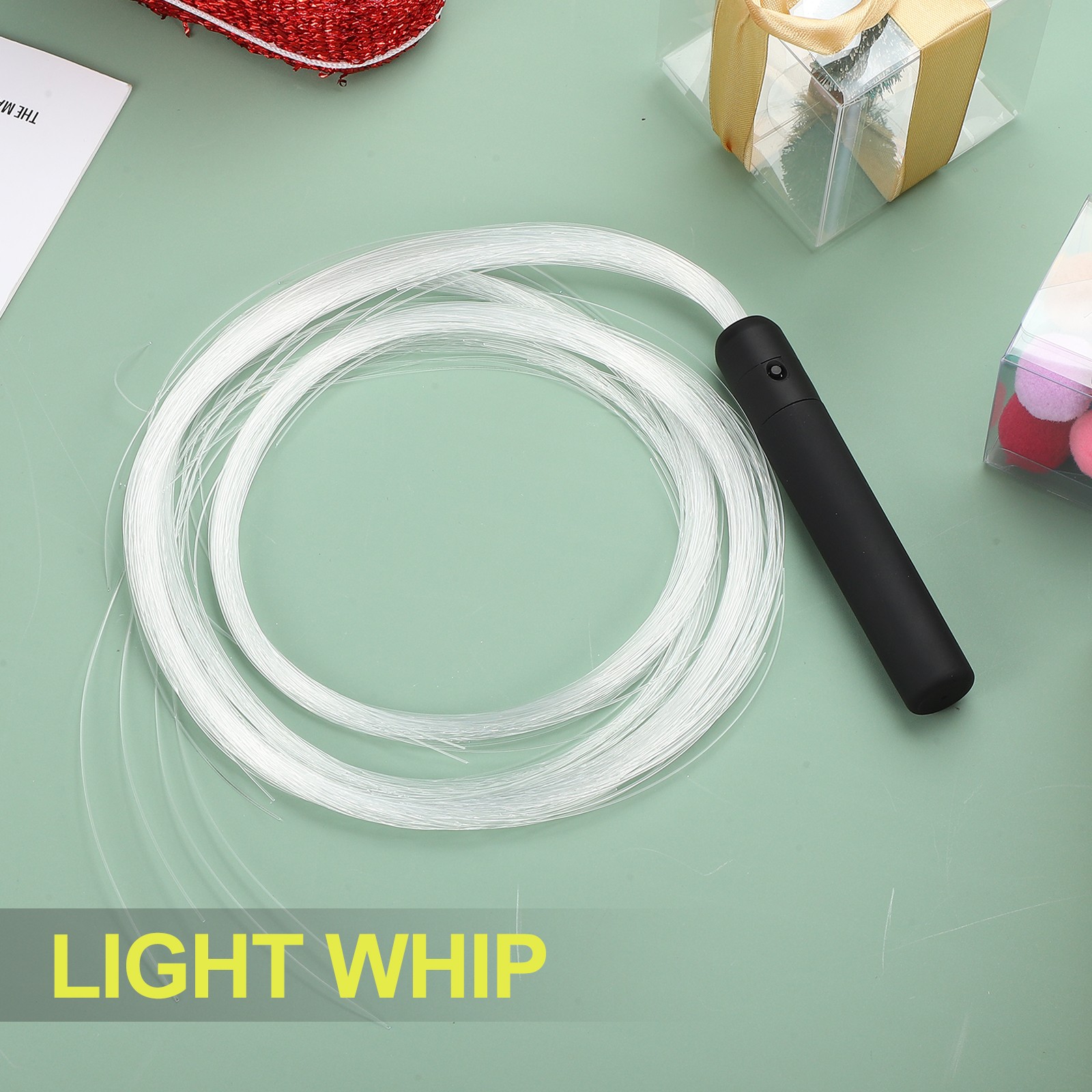 LED Fiber Optic Whip Dance 6ft 22 Rainbow Lights Effect Modes Pixel Glow Whip