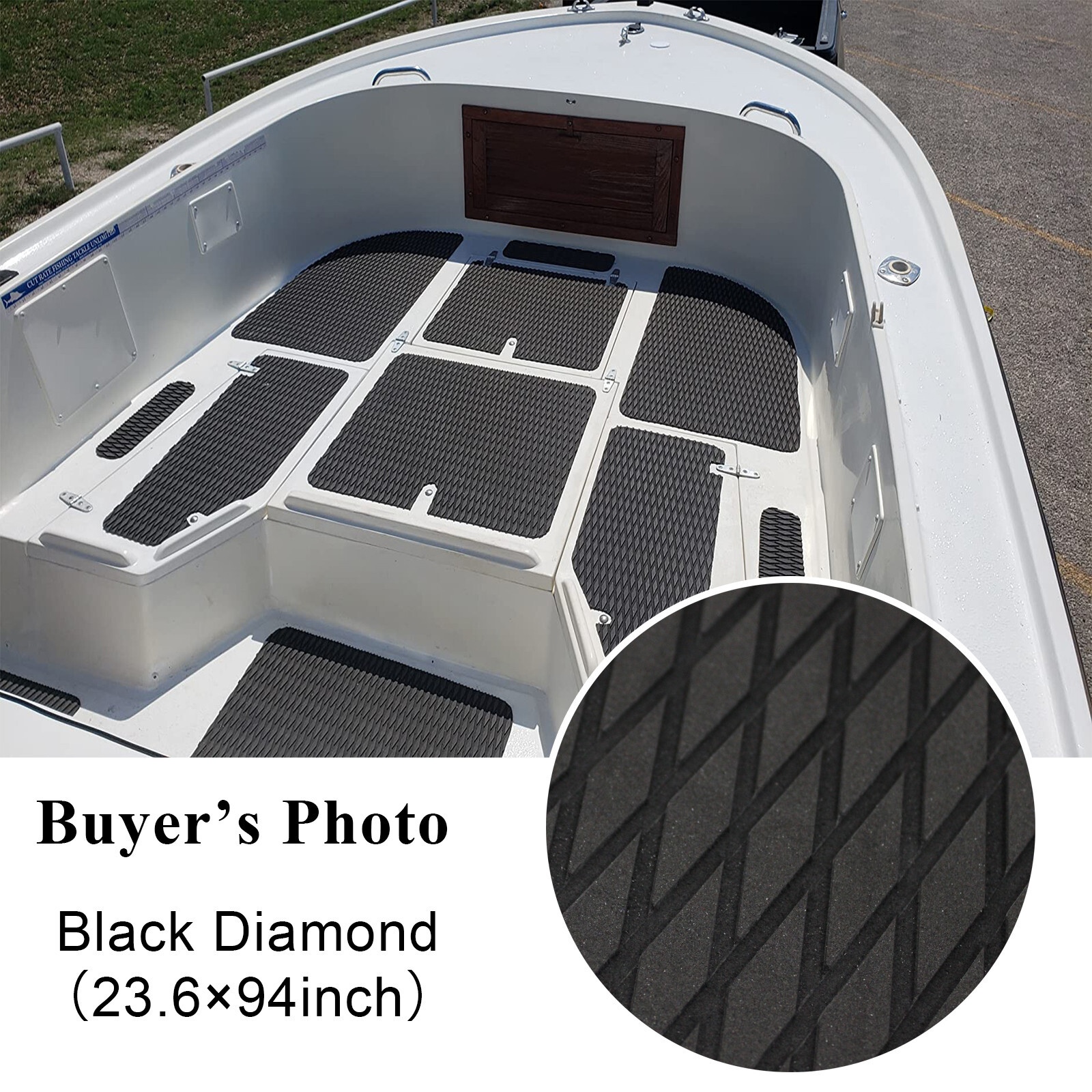 Black Diamond EVA Foam Boat Flooring Marine Decking Carpet , Kayak Surfboad Pad