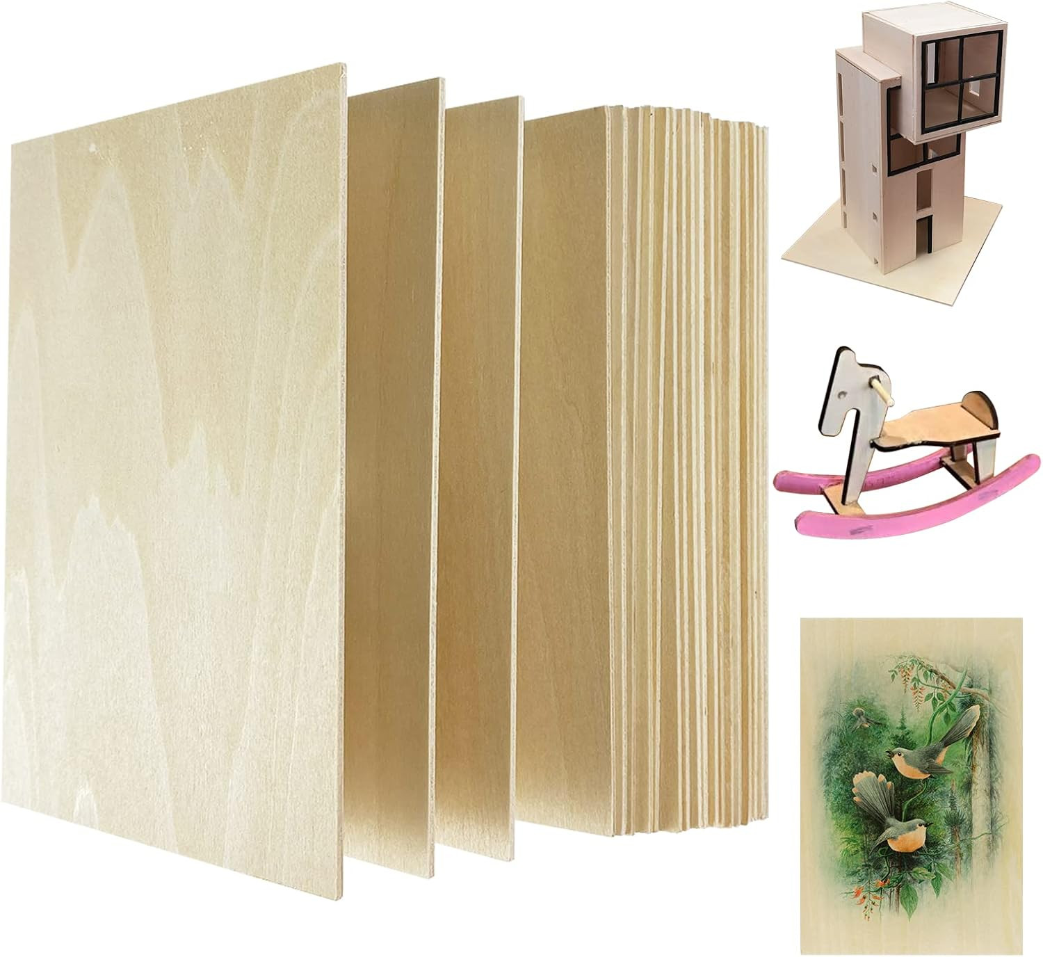 20 Pack Basswood Craft Sheets for DIY, Laser Engraving, and Wood Burning
