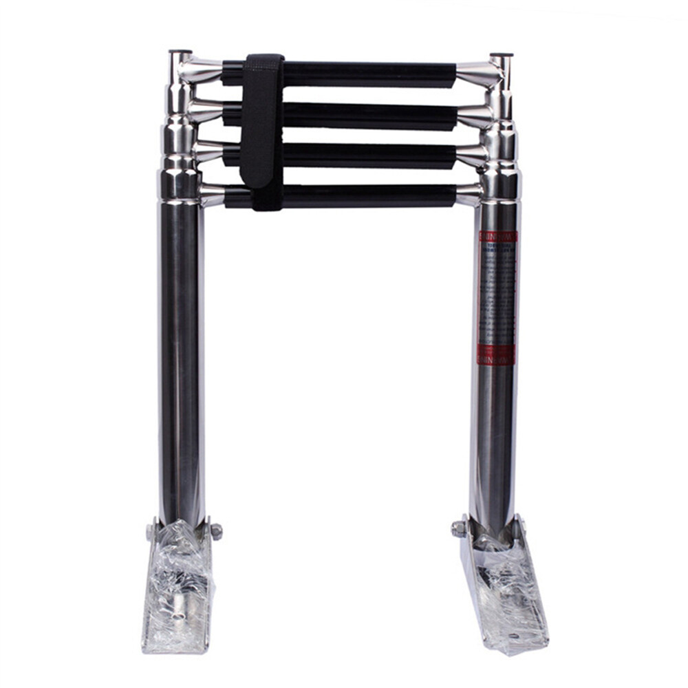 1155mmStainlessSteel Telescopic 4Step BoatLadder WearResistance Non-slip Durable