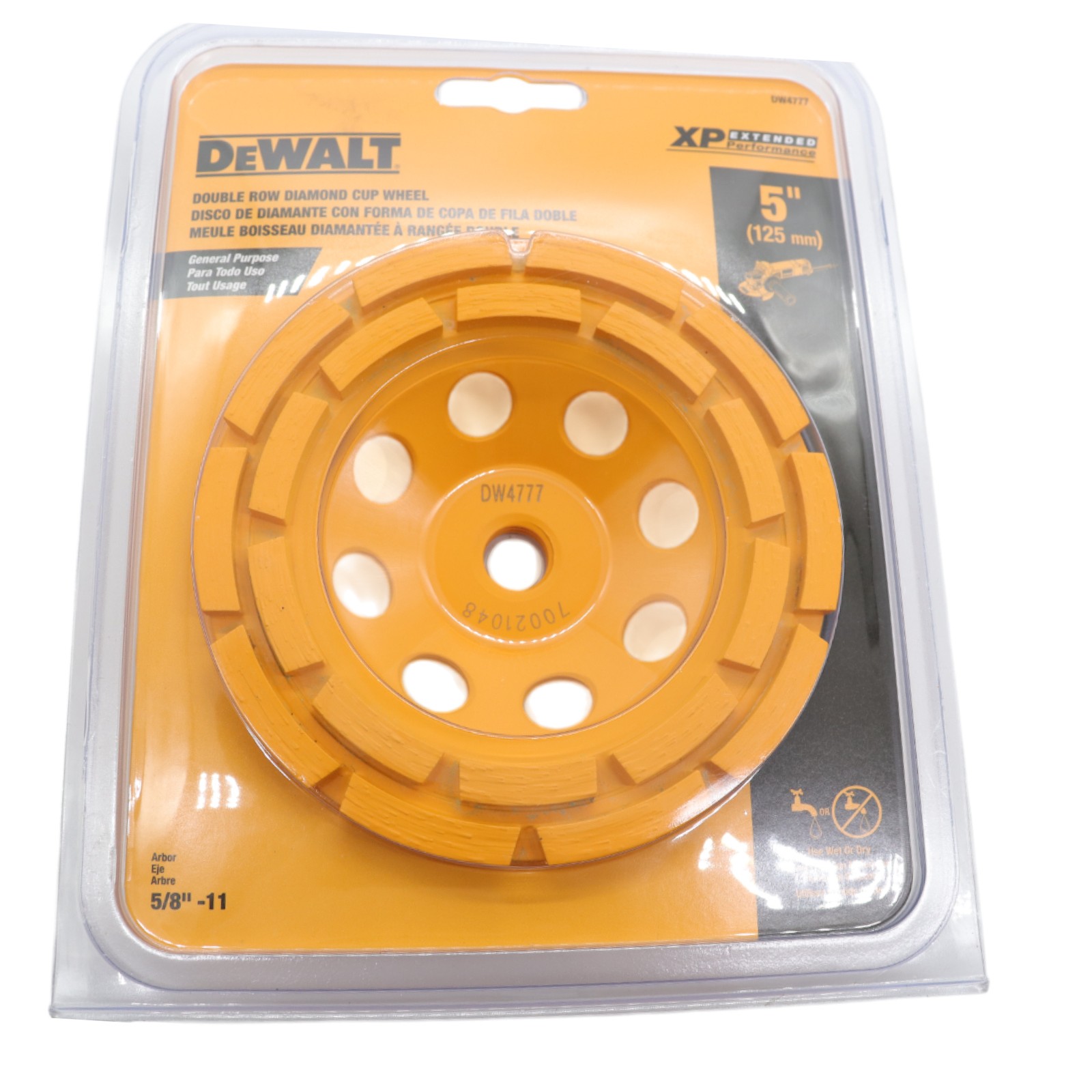 DEWALT DW4777 5-Inch Double Row Diamond Cup Grinding Wheel
