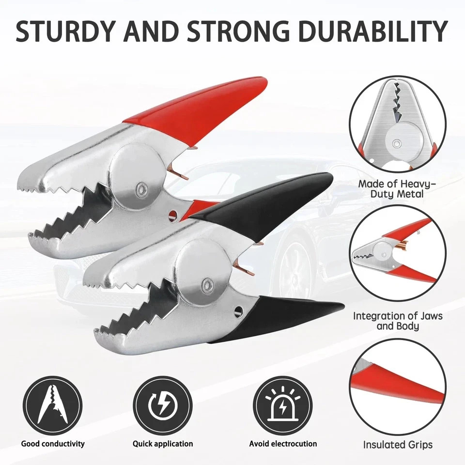 4 PCS Jumper Cable Clamps Heavy Duty, Battery Clamps 1100A Jumper Cable Ends,