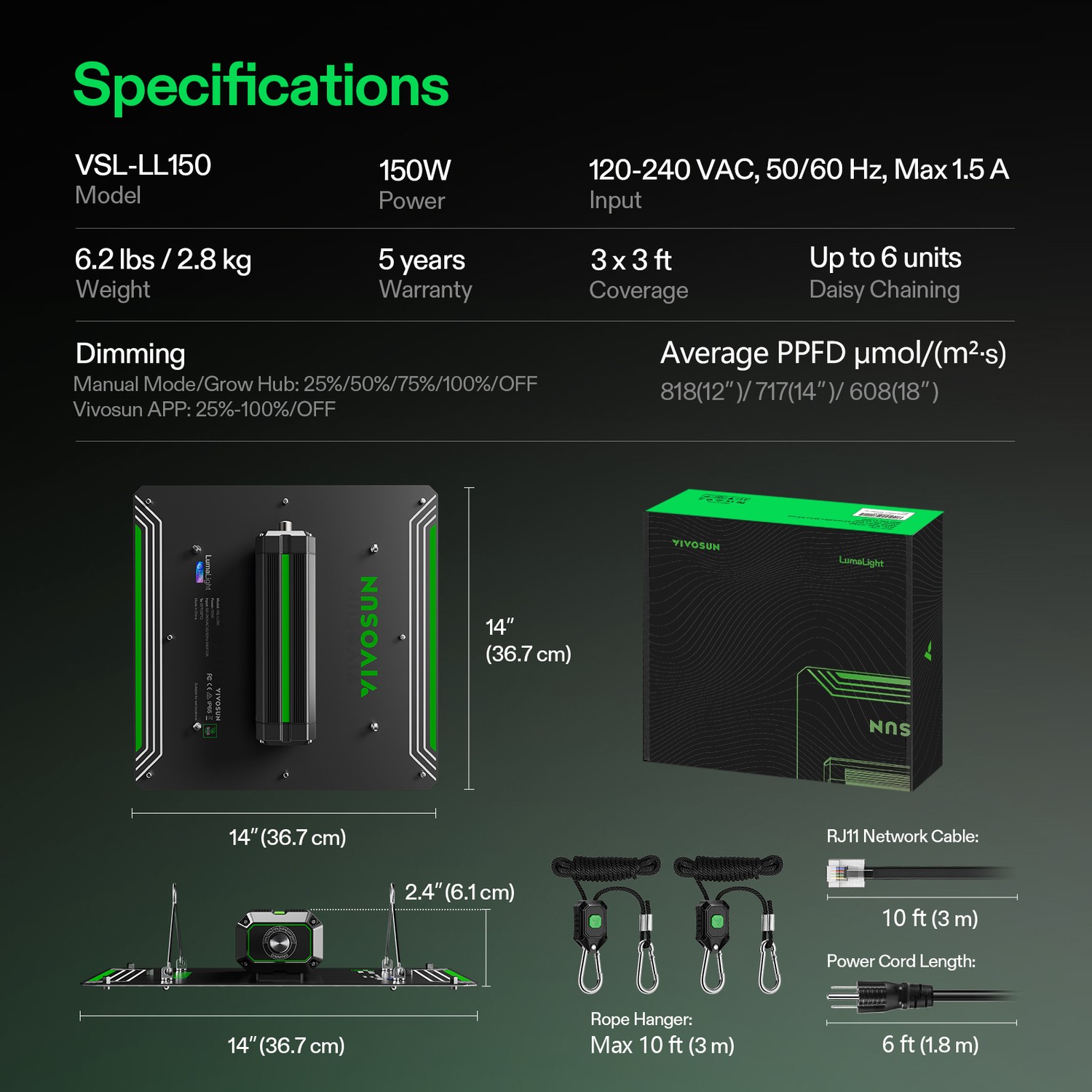 VIVOSUN 2.7X2.7ft Smart Grow Tent Kit 150W LED G4 Air Ventilation E42A+ Growhub