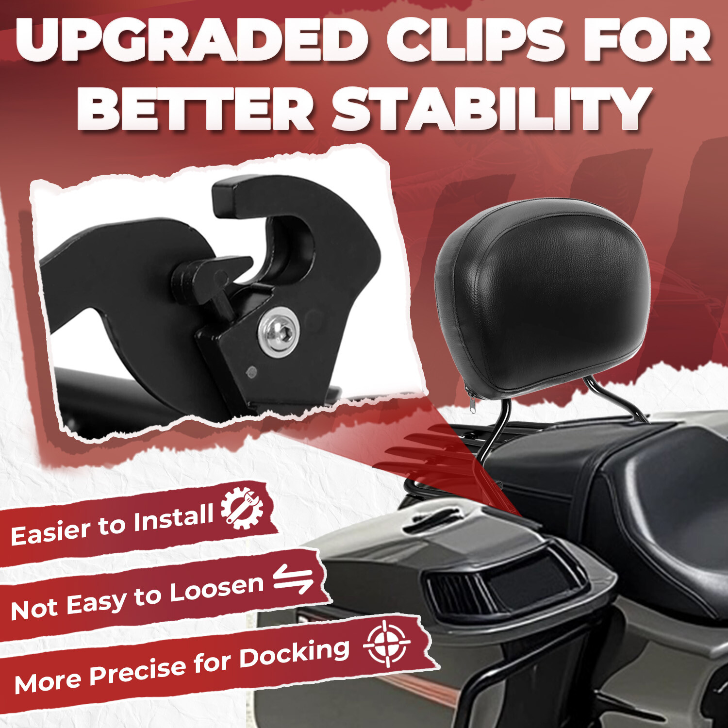 Backrest Sissy Bar Stealth Rack For Harley-Davidson Road Street Glide 2009-2024