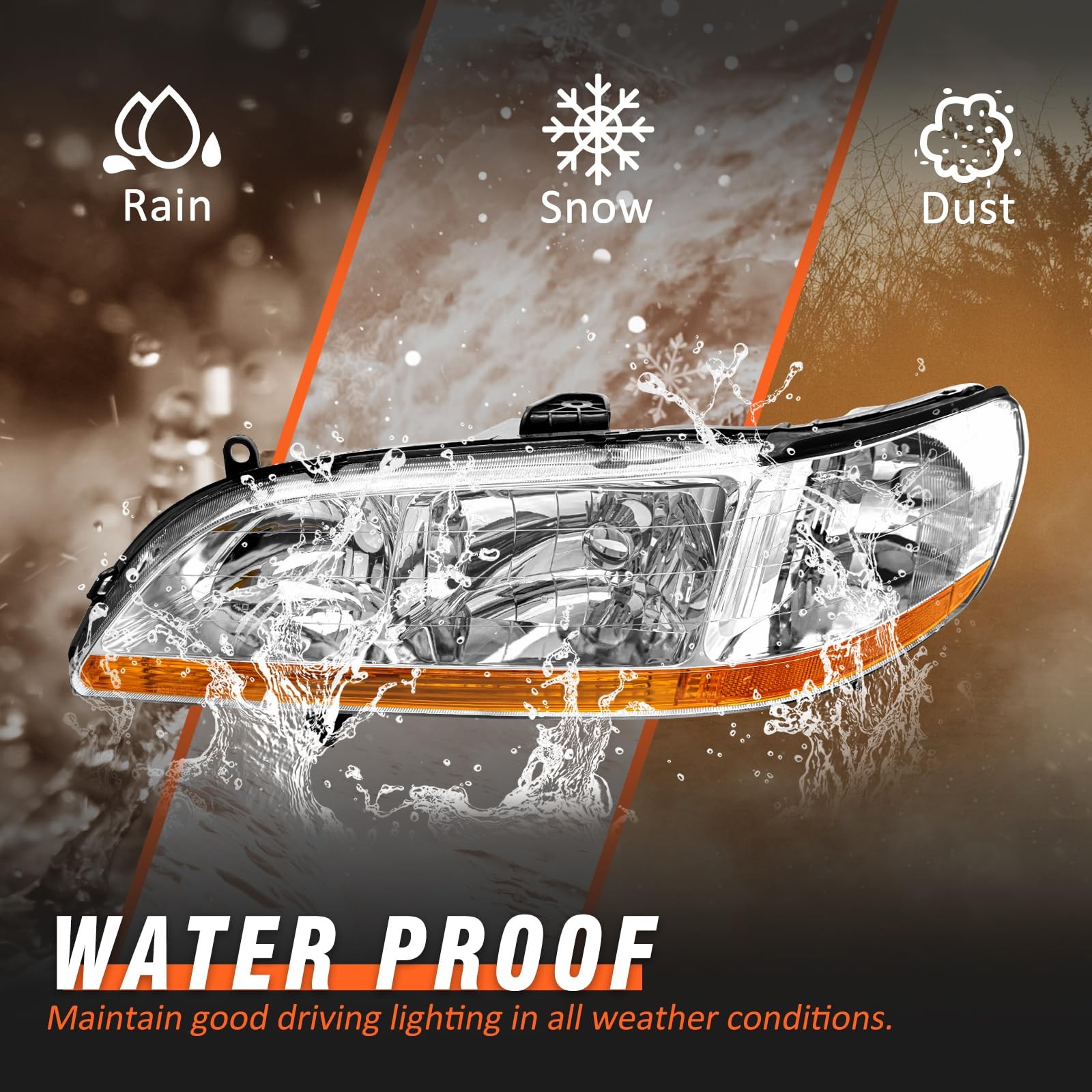 Compatible with Accord 2/4Dr Headlamp for Honda Accord Headlights Assembly