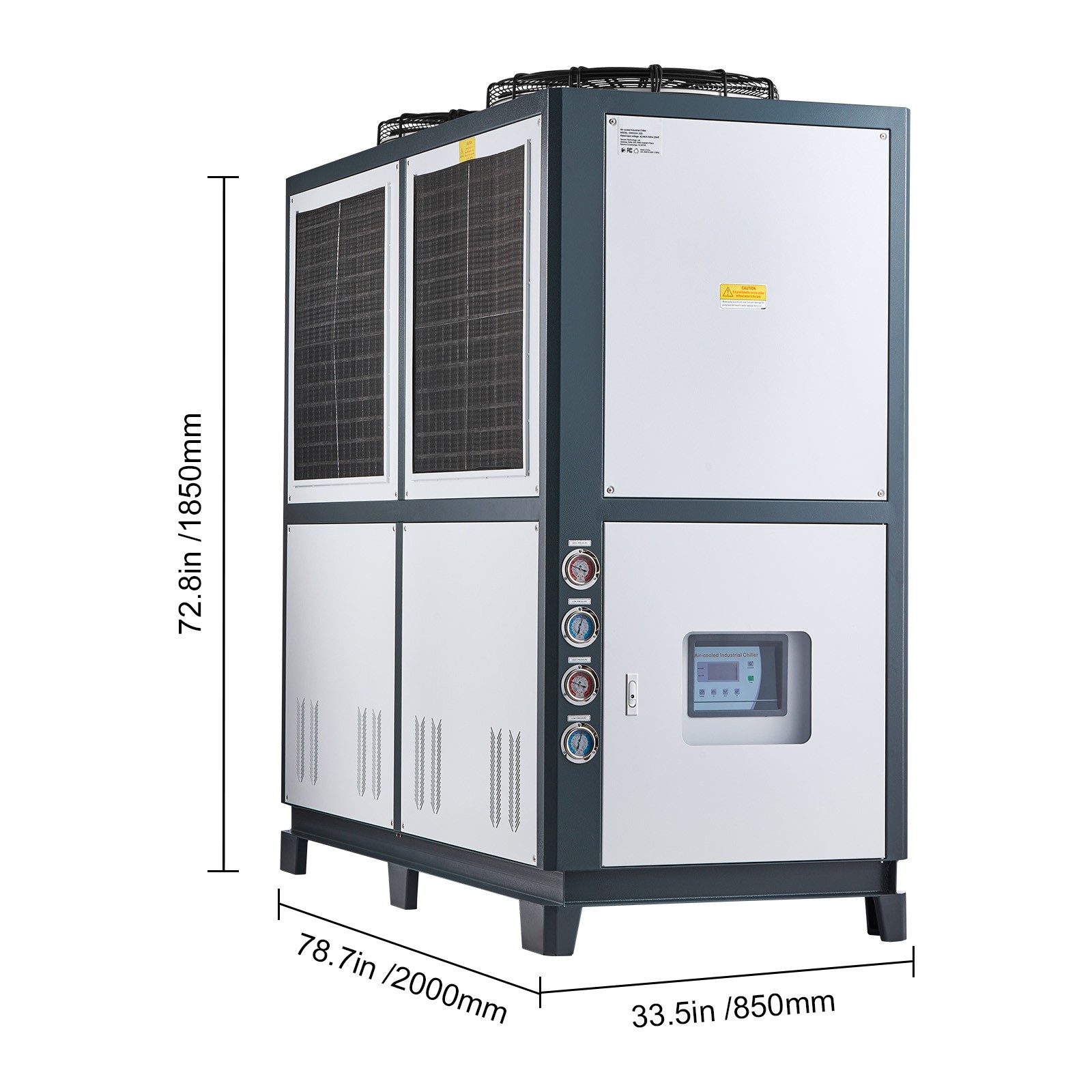 Uimoso Industrial Air-Cooled Water Chiller 25 HP 66-Gallon Tank LED Control Pane