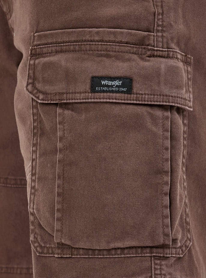 Men's Wrangler Relaxed Fit 10 in Cargo Shorts w/ Stretch Choc. Brown CHOOSE SIZE