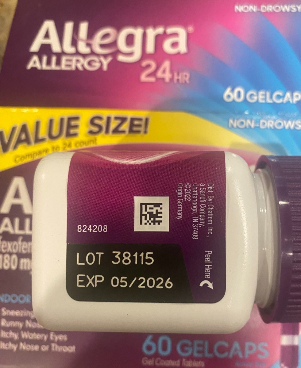 Allegra Allergy 24 Hr No Drowsy 60ct Gelcaps Long Fast-Acting 2 Boxes Exp 5/26