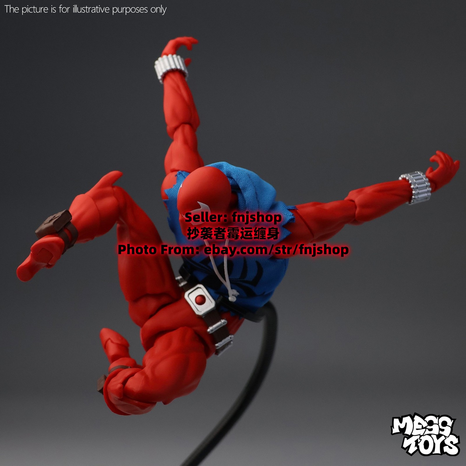 In Stock Hot-New Mess Toys Scarlet Hero Spider-Man Blue Suit 1/12 Action Figure