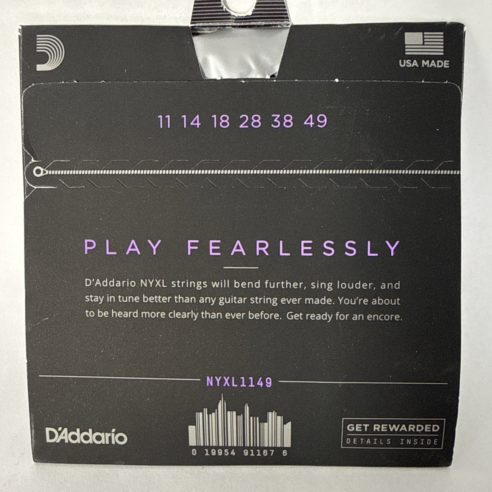 D'Addario NYXL1149 Electric Guitar Strings 11-49 Medium