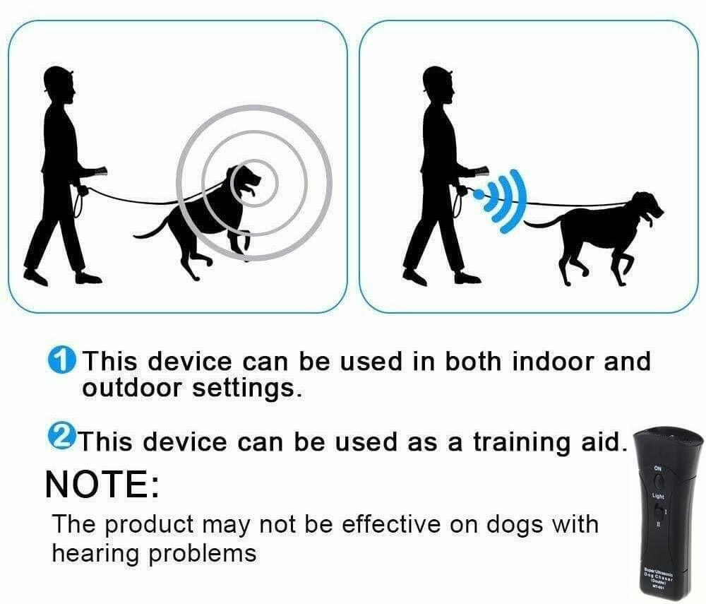 Ultrasonic Anti Dog Barking Device Pet Trainer LED Light Gentle Chaser Style USA