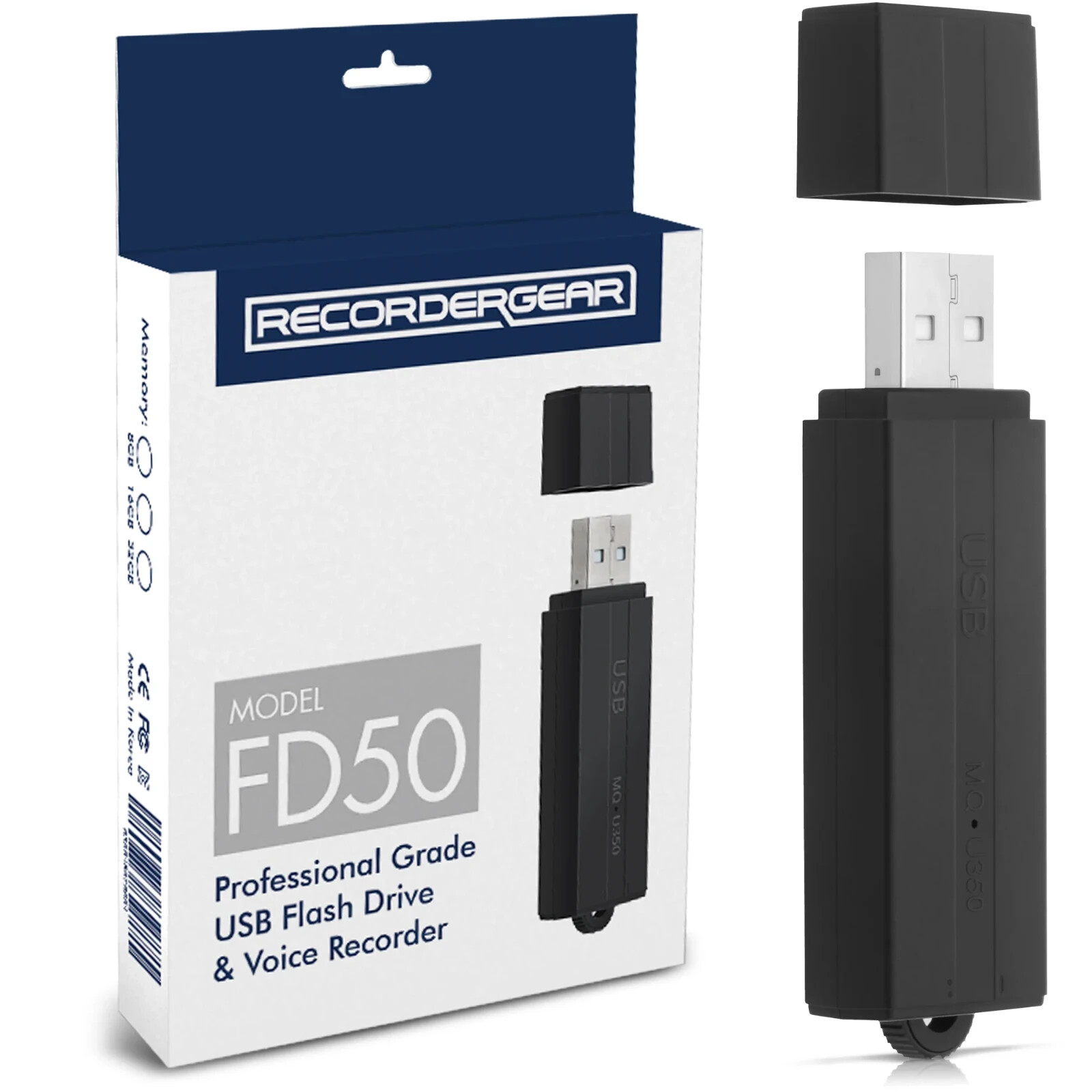 FD50 Mini Hidden Small Audio Recording Device, Voice Activation, 25-day Battery