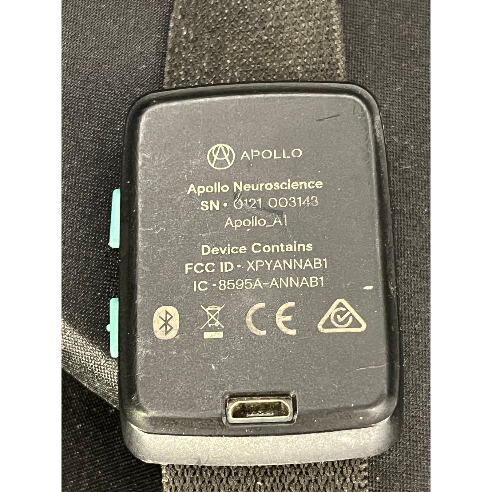 Apollo Neuroscience Apollo A1 Wearable Stress Relief Device Black Bluetooth