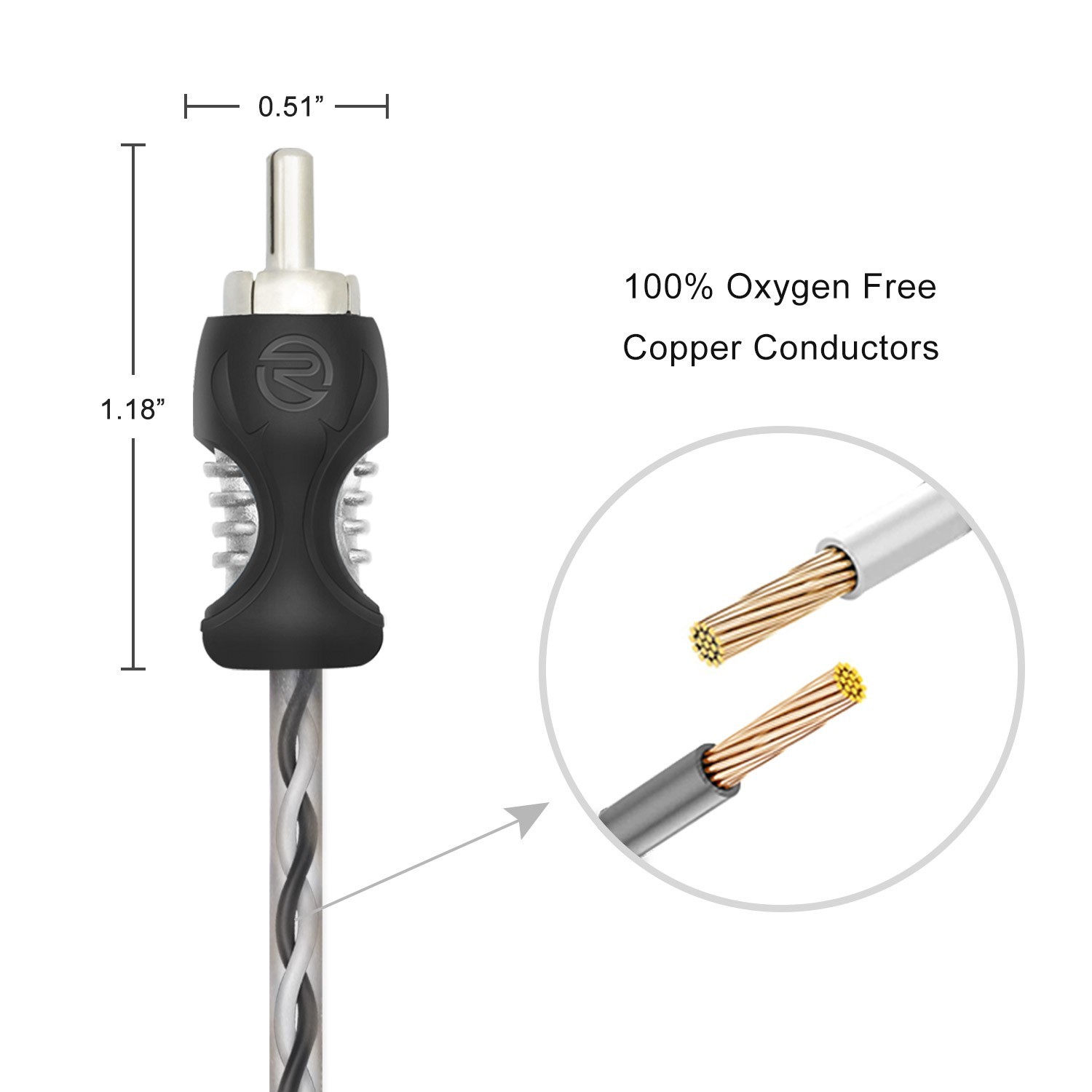 6Channel RCA Audio Cable RECOIL RCI617 99.99% Oxygen Free Copper 17ft