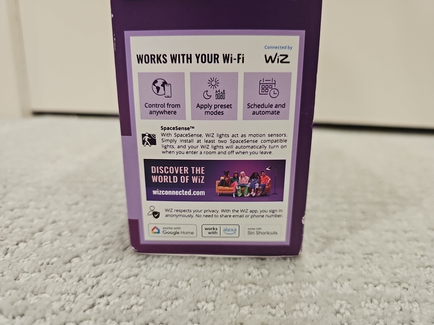 2 PACK Philips Wiz LED Wi-Fi Smart Bulb Full Color 60W REPLACEMENT 2 BULBS LB27