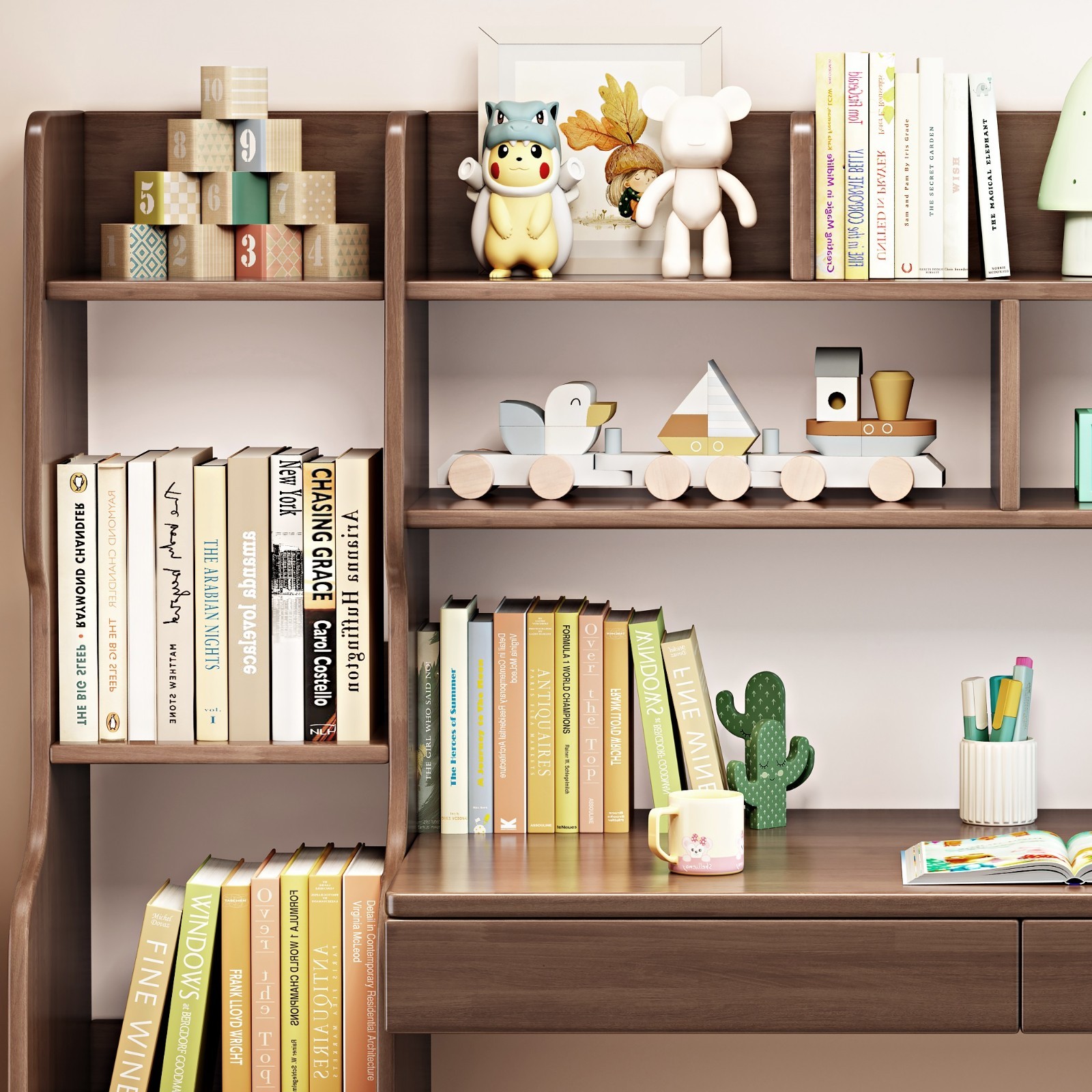 BALANBO Study Desk Writing Shelves Storage Organize Cabinet Solid Wood Farmhouse