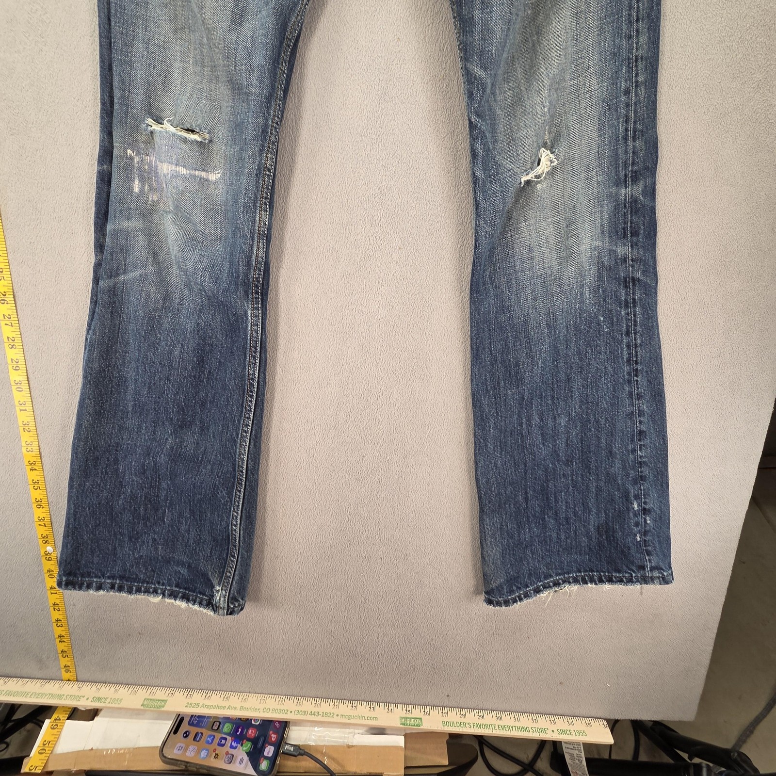 Diesel Zathan Jeans Mens 30x32 Blue Bootcut Made Italy 0071S