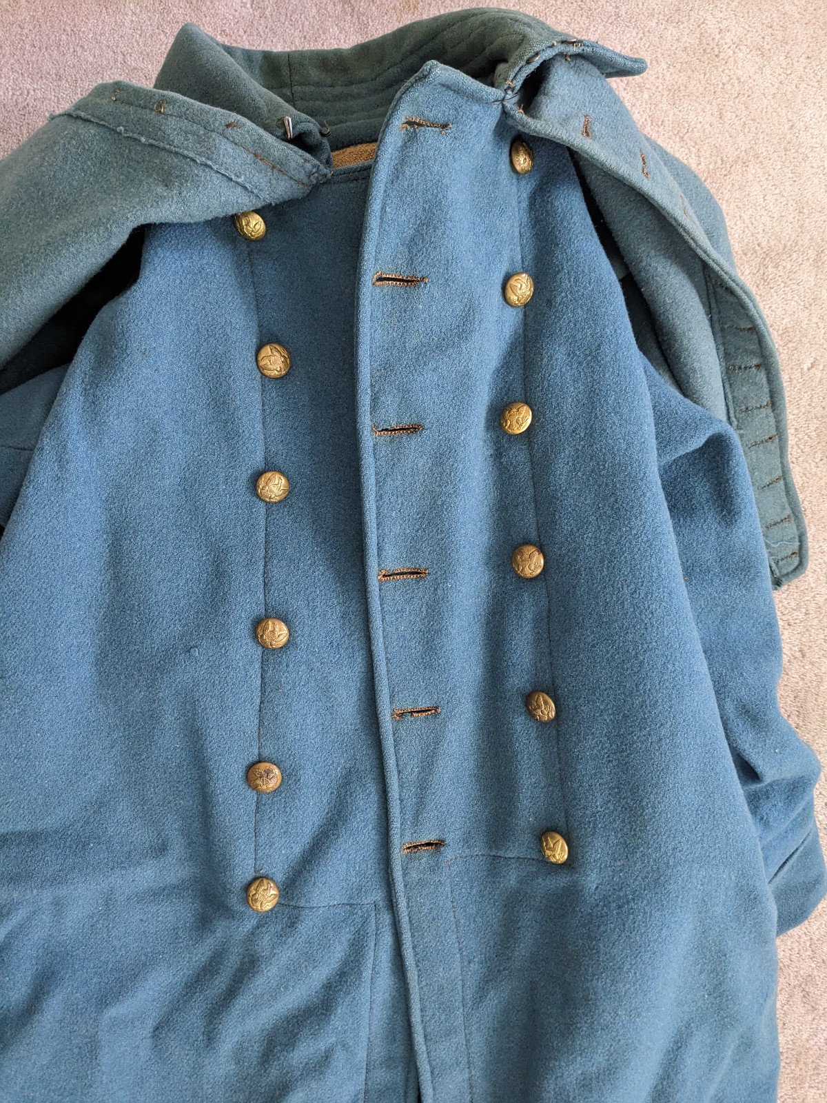 Original Civil War mounted troops overcoat. Solid.