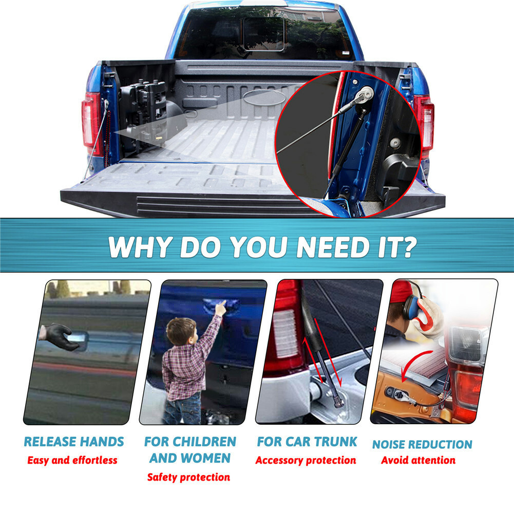 Truck Tailgate Assist Shock Strut Bar For 2015-2022 Ford F-150 Lift Support Set