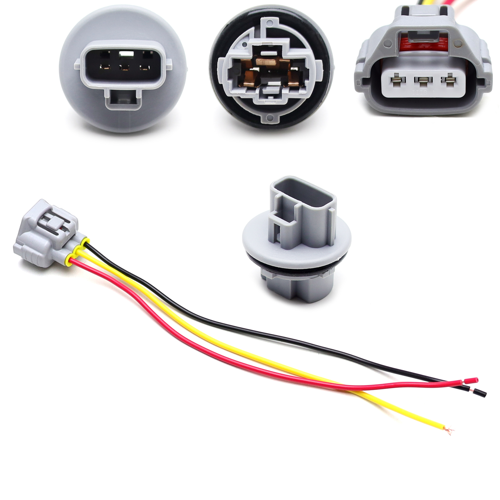 3157 Front Turn Signal/DRL Light Bulb Plug Socket w/5" Adapter Wiring For Toyota