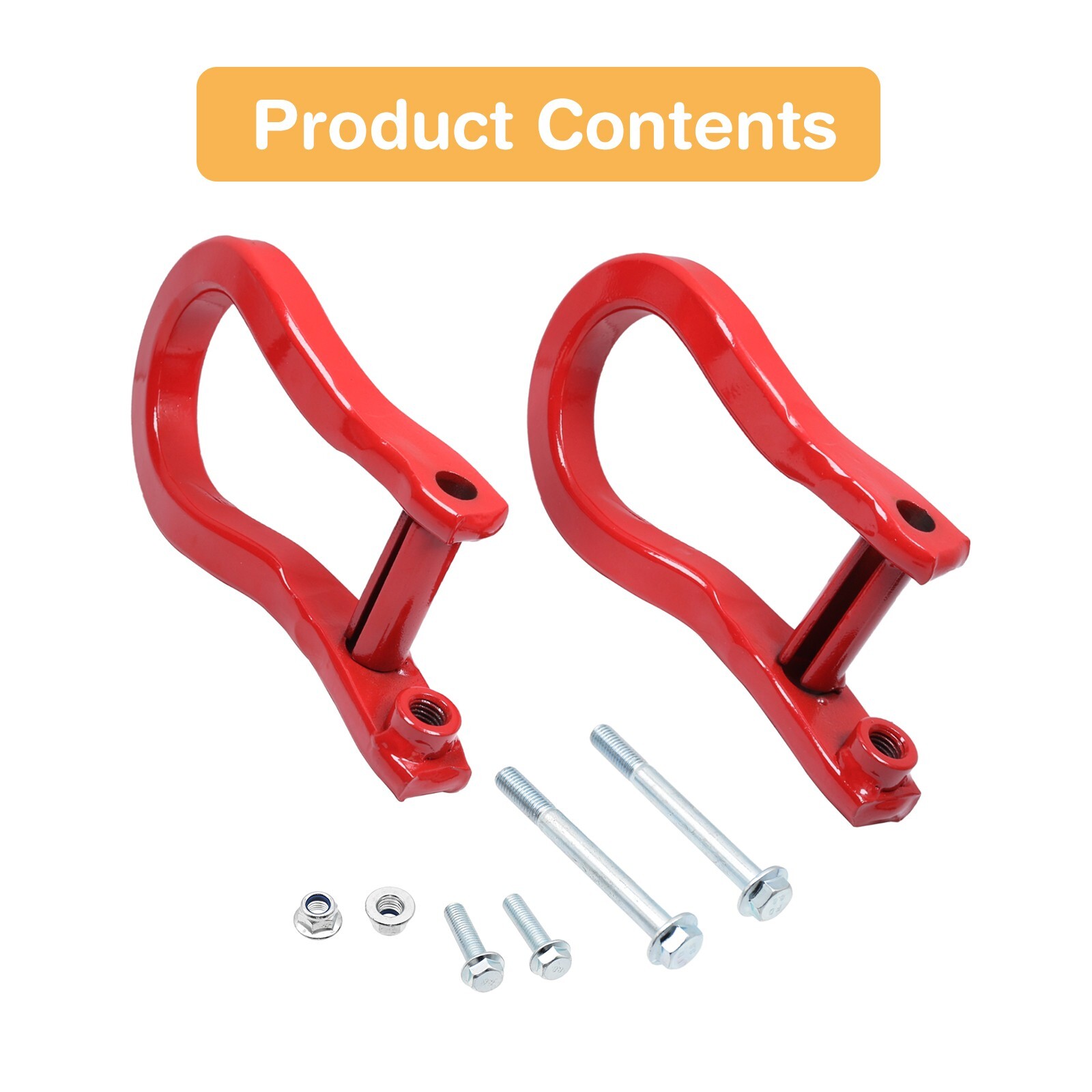 Front Red Tow Hooks 84280202 w/ Hardware for 2019-2021 Chevrolet Silverado 1500