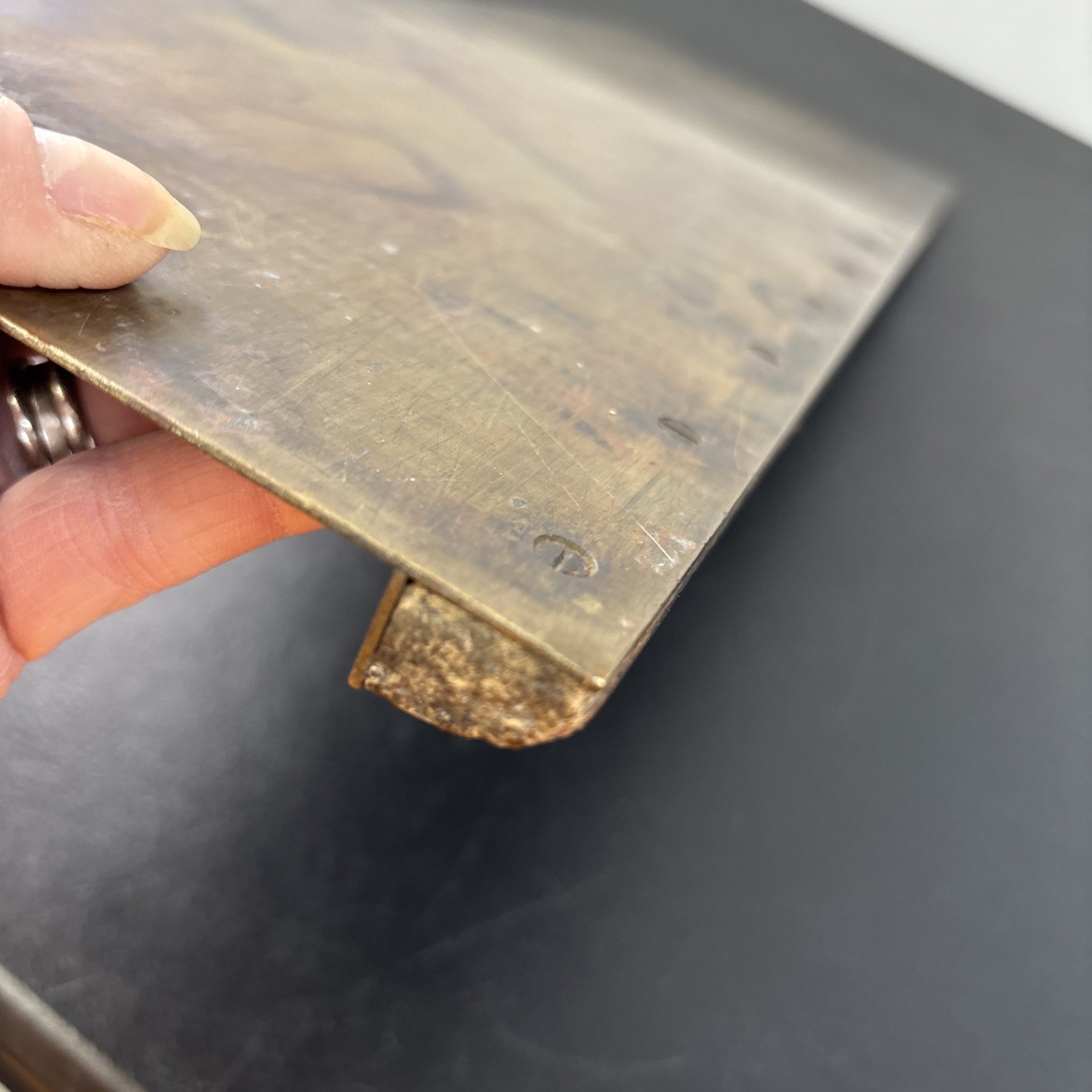 Letterpress Printer Block Type Galley Tray Brass And Wood 24”X 8”