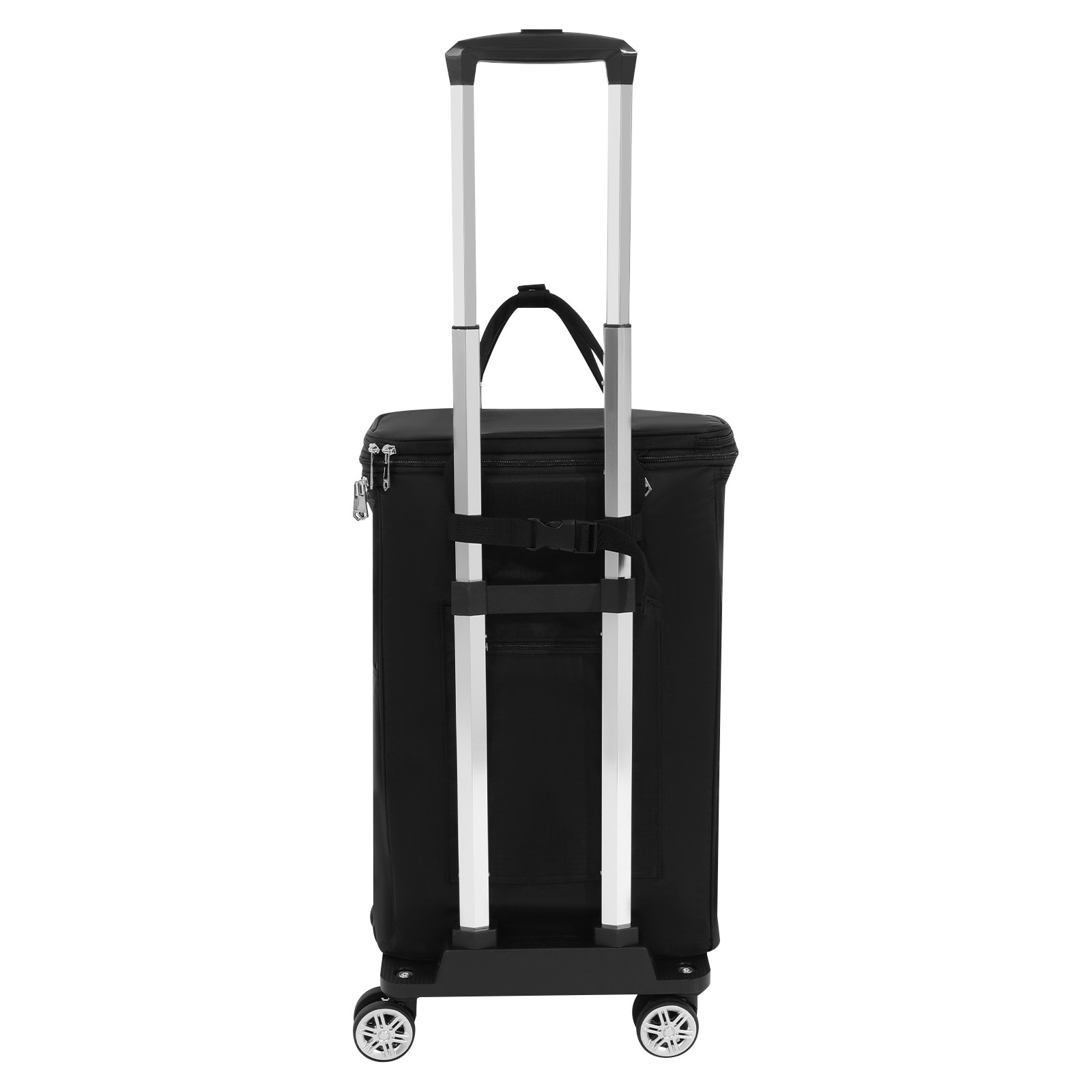 2 In 1 Shopping Cart With Wheels Grocery Cart Black Portable Utility Dolly Cart