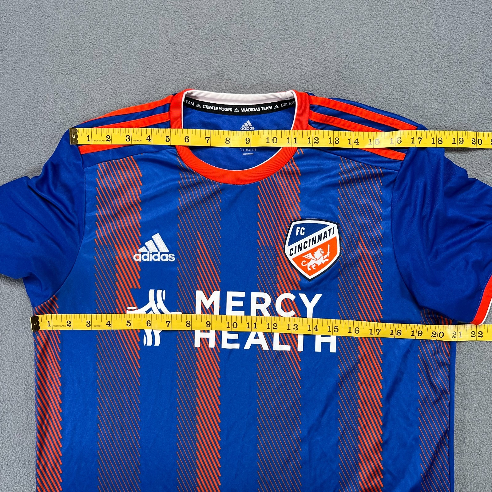 adidas Jersey Mens Large Blue Orange FC Cincinnati Soccer MLS 2019 Climalite