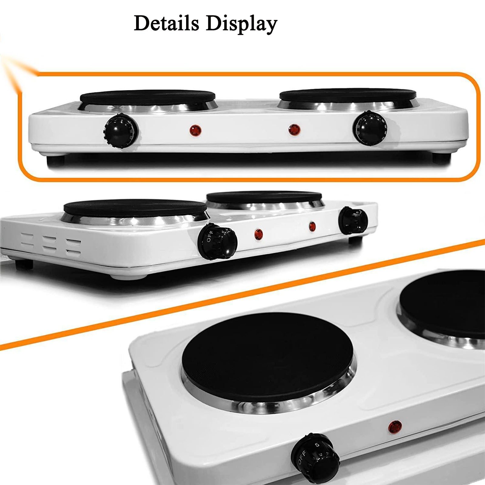 Portable Electric Double Burner Hot Plate Kitchen Cooktop Cooking Stove 2000W