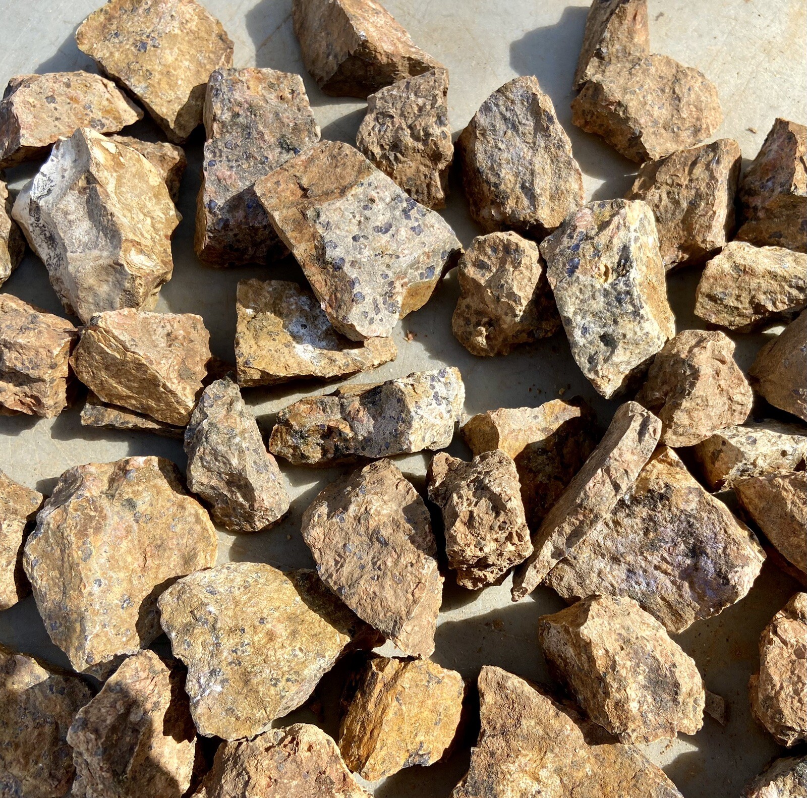 QUALITY* 3# Tumble Size Pieces of Llano, TX “Llanite” Approx. 50 Pcs Per Lot